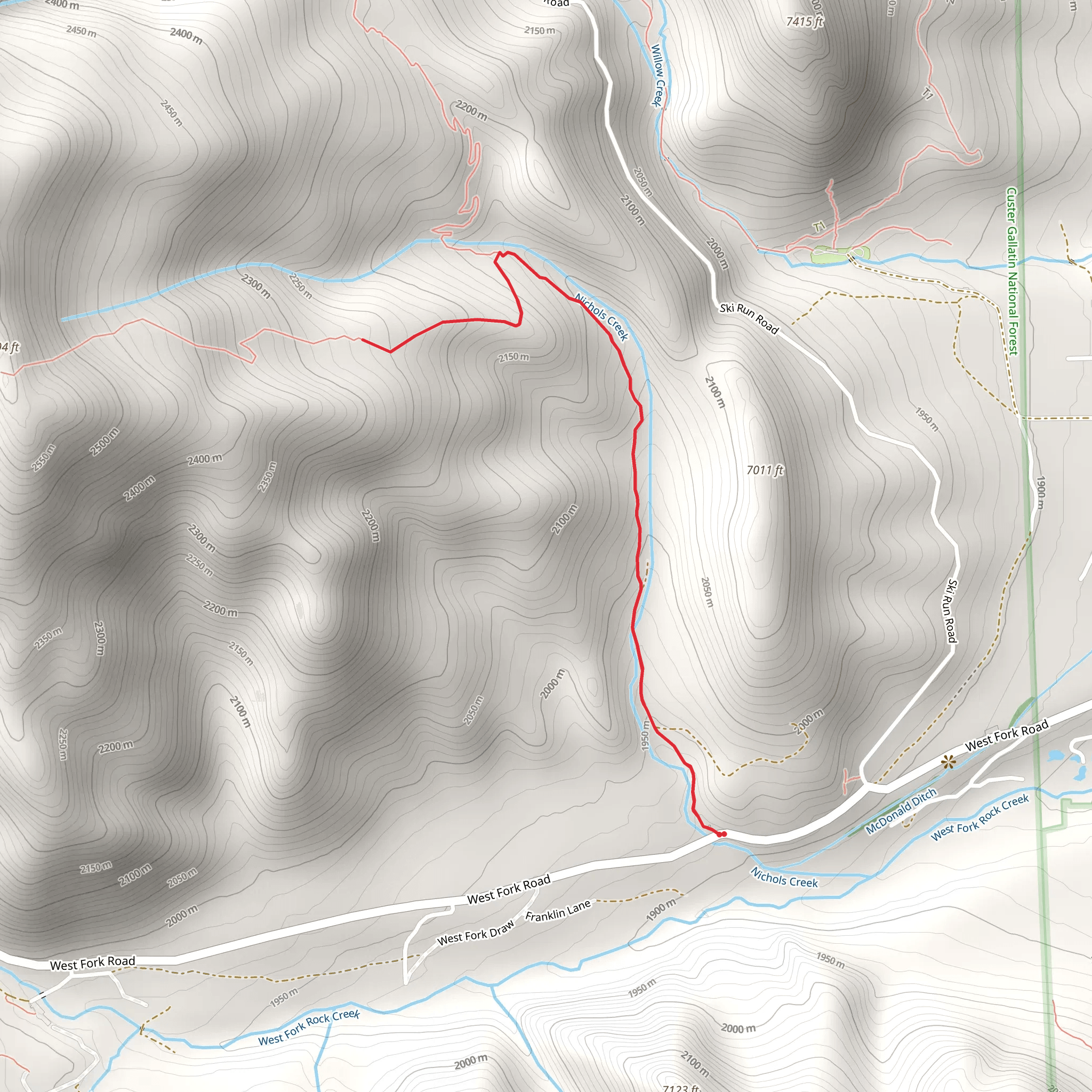Nichols Creek mobile static map