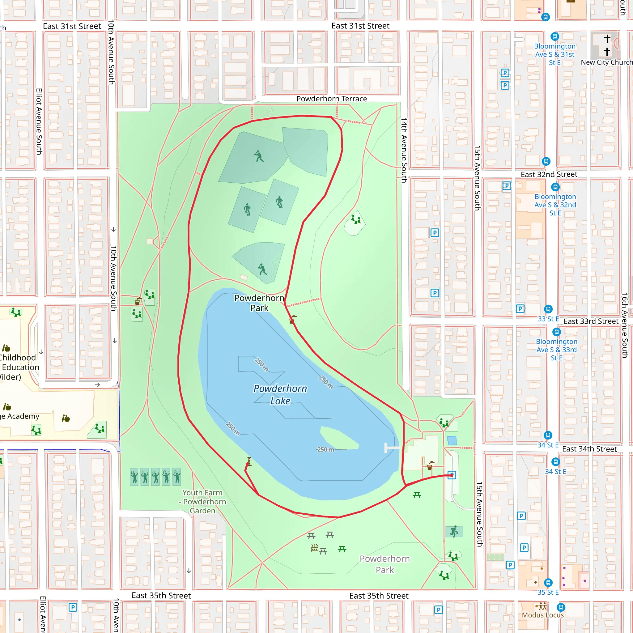 Powderhorn Lake Loop mobile static map