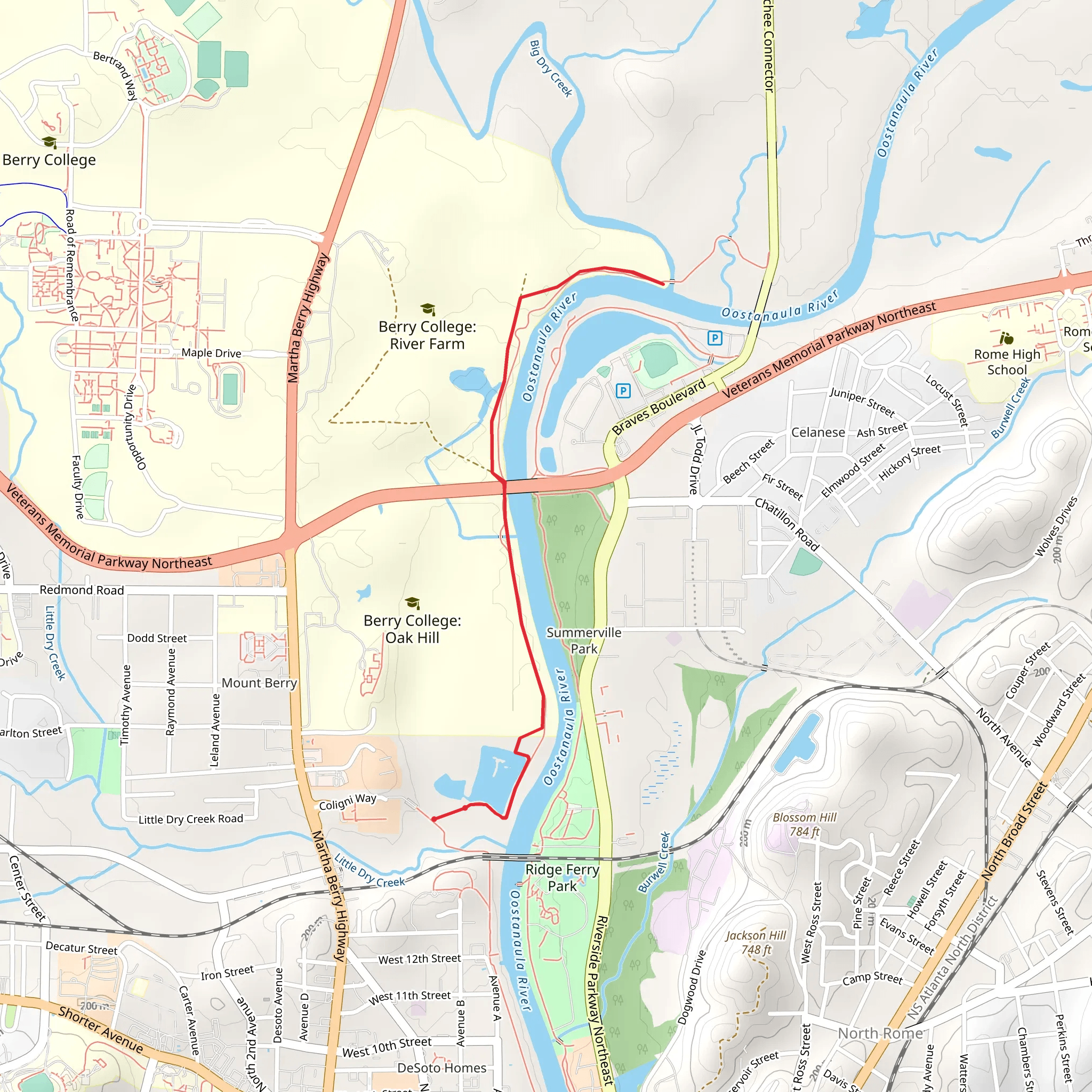 Oostanaula River Walk mobile static map