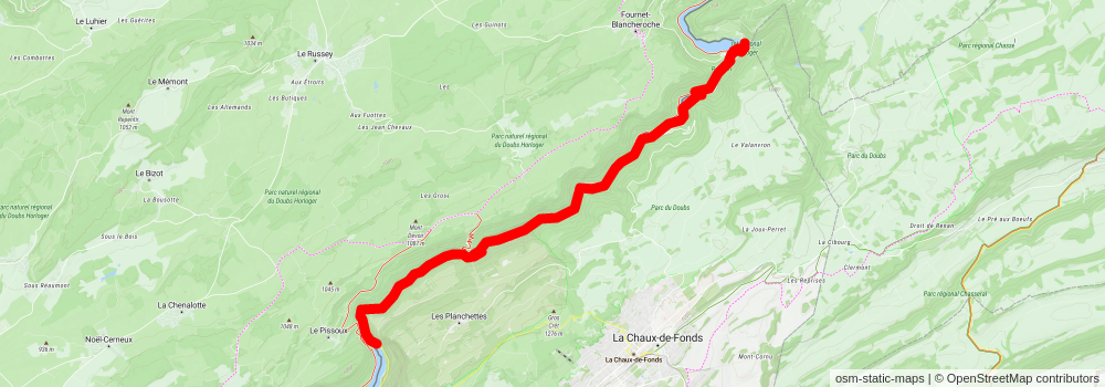 Au fil du Doubs stage 4 Map