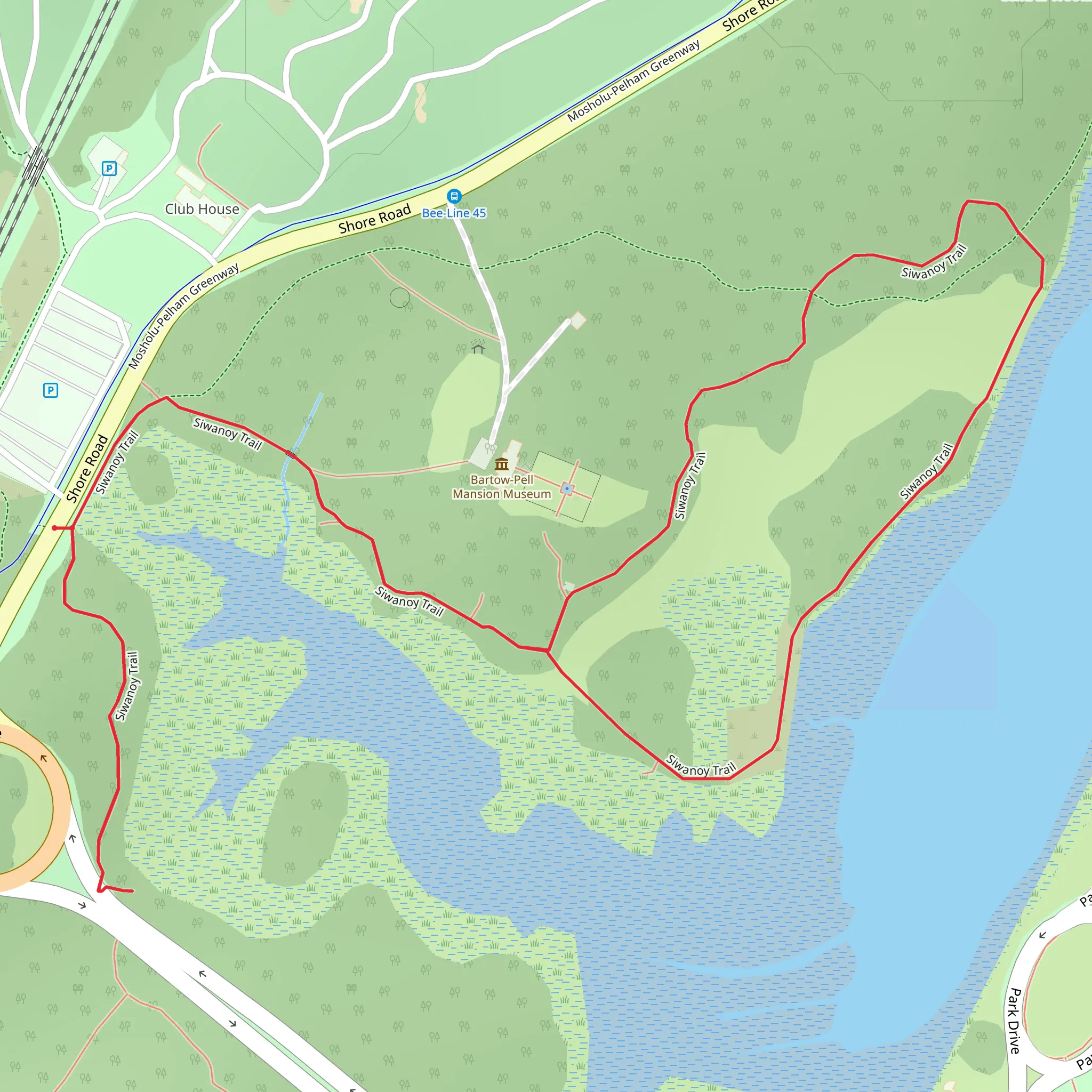 Siwanoy Trail Loop mobile static map
