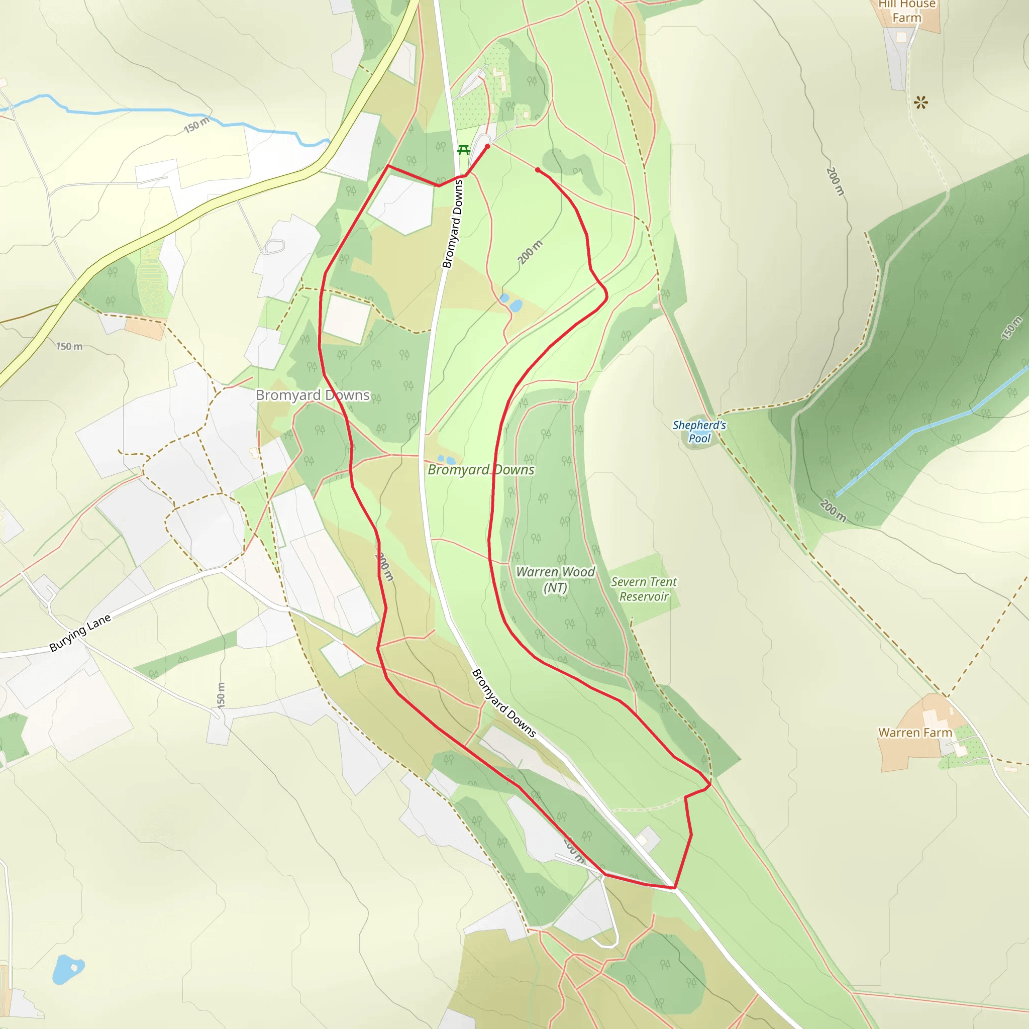 Bromyard Downs Loop mobile static map
