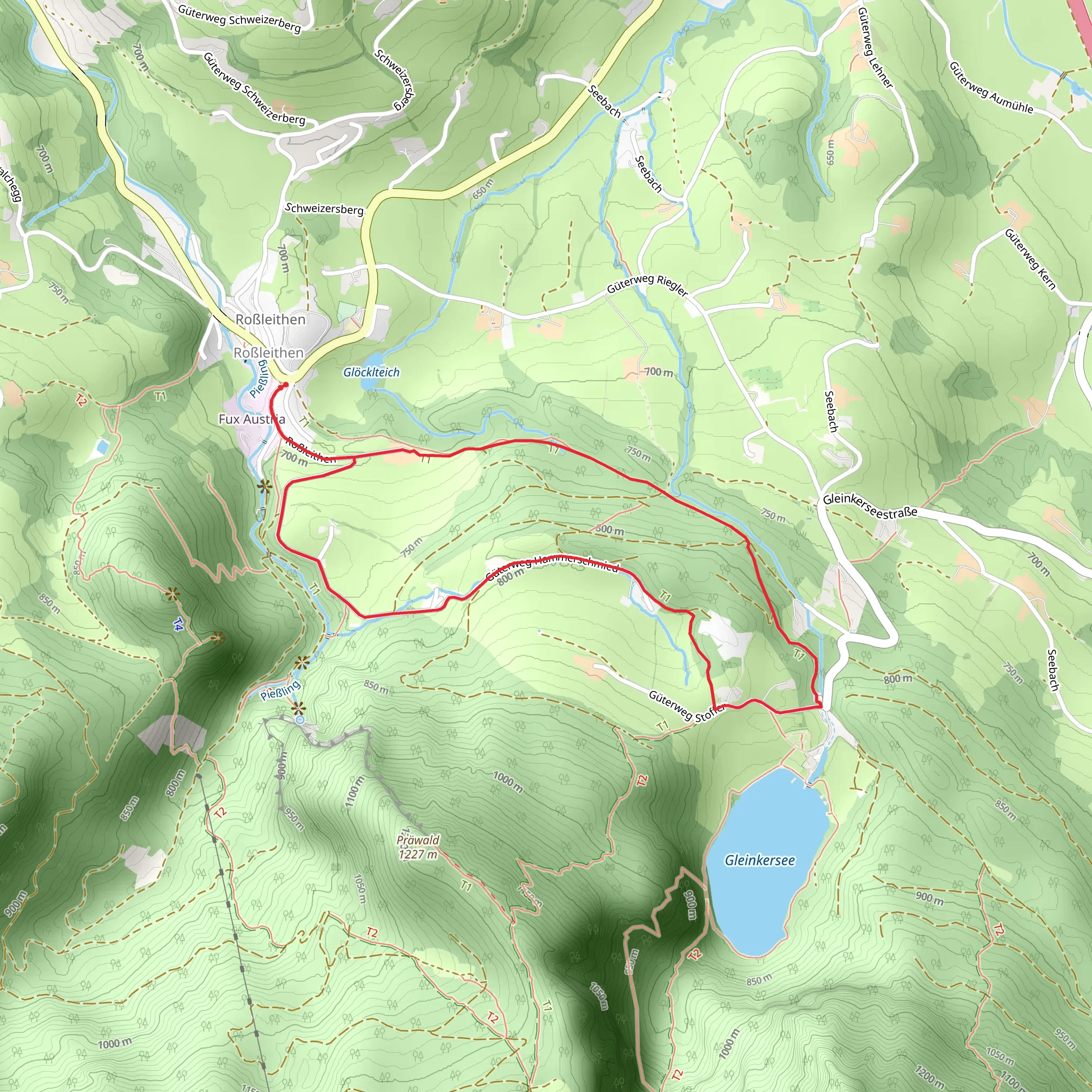 Green Trail in Roßleithen mobile static map