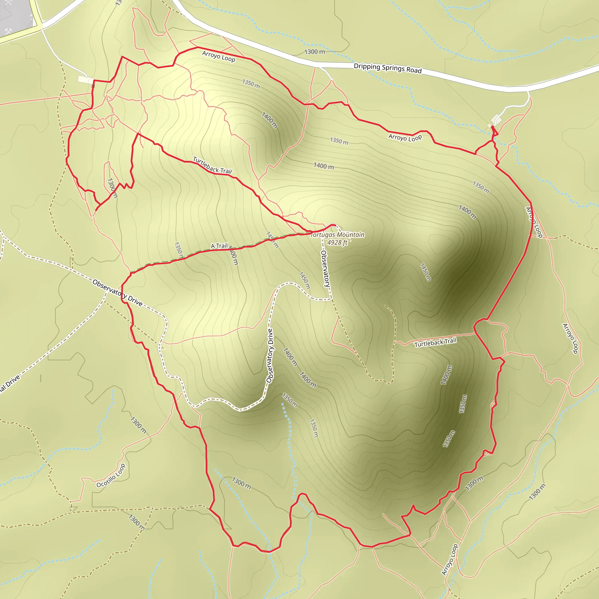 Tortugas Mountain - Arroyo - Turtleback Loop Trail mobile static map