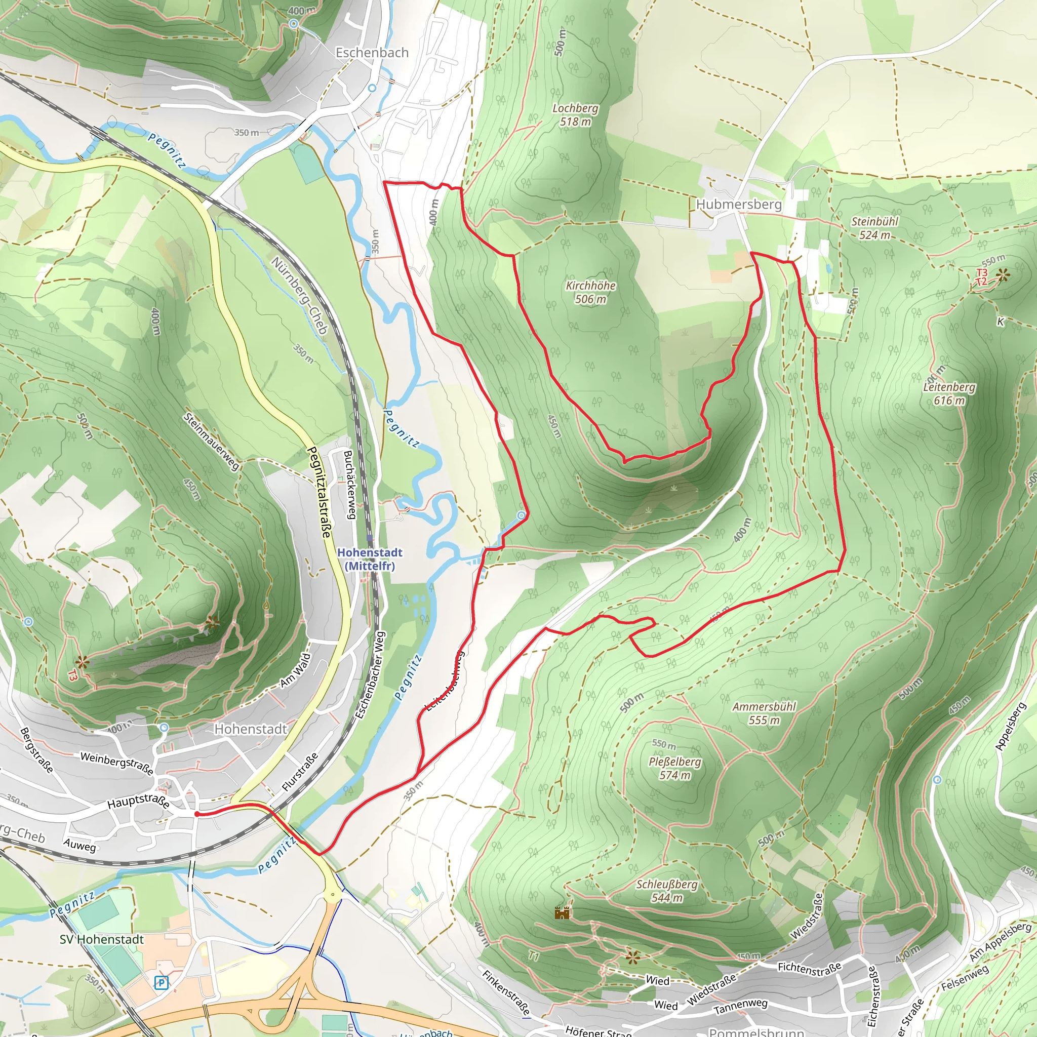 Hohenstadt Rundweg Loop mobile static map