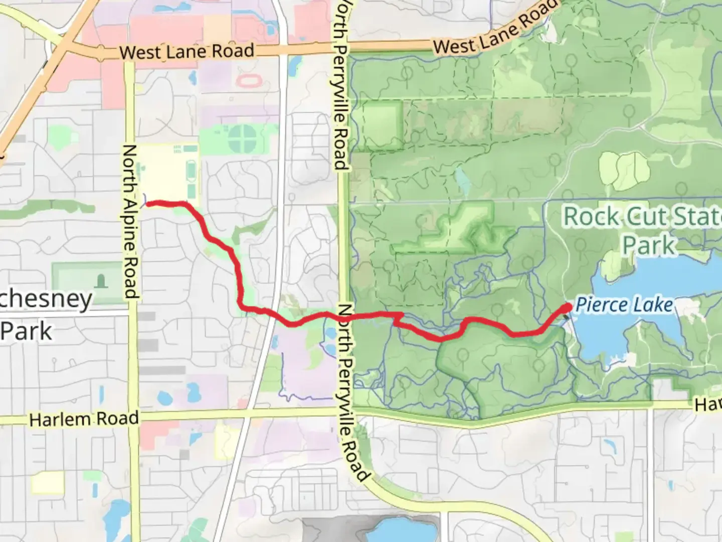 An image depicting the trail Willow Creek Trail - Pierce Lake and its surrounding area.