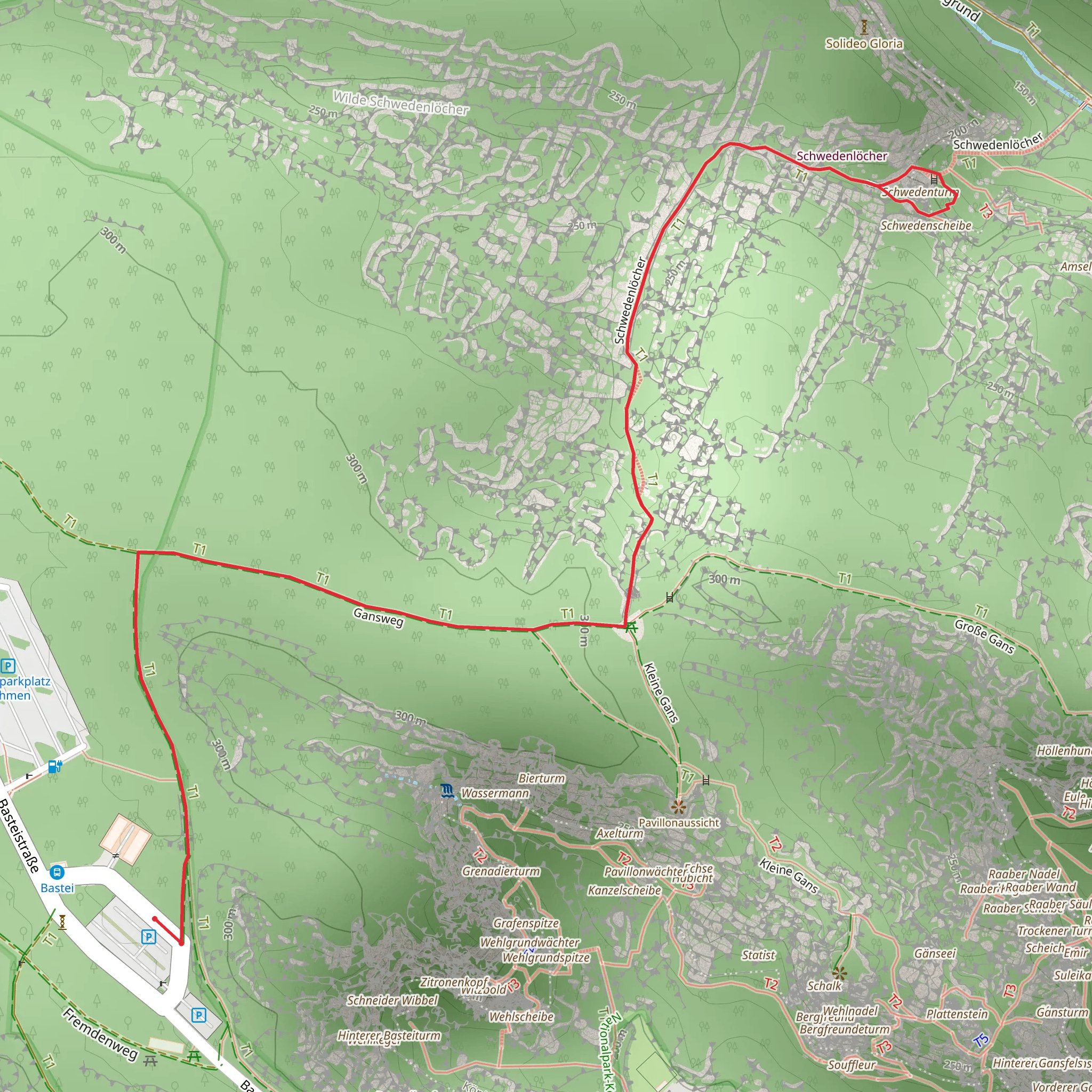 Schwedenlöcher and Sechserturm Walk mobile static map