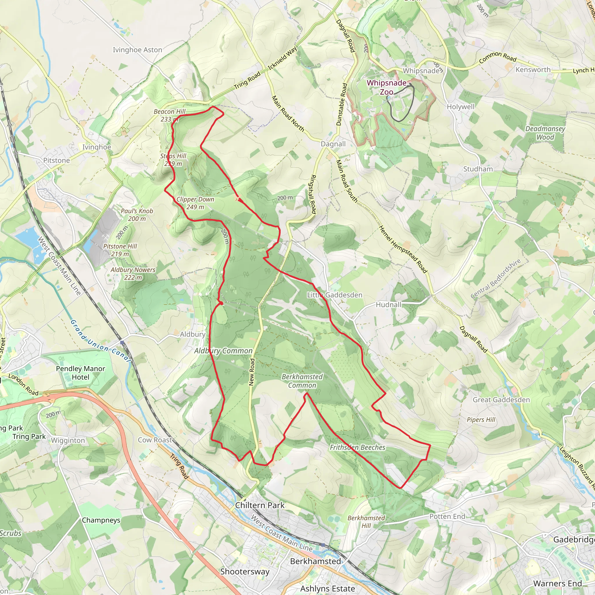 Ashridge Boundary Trail mobile static map