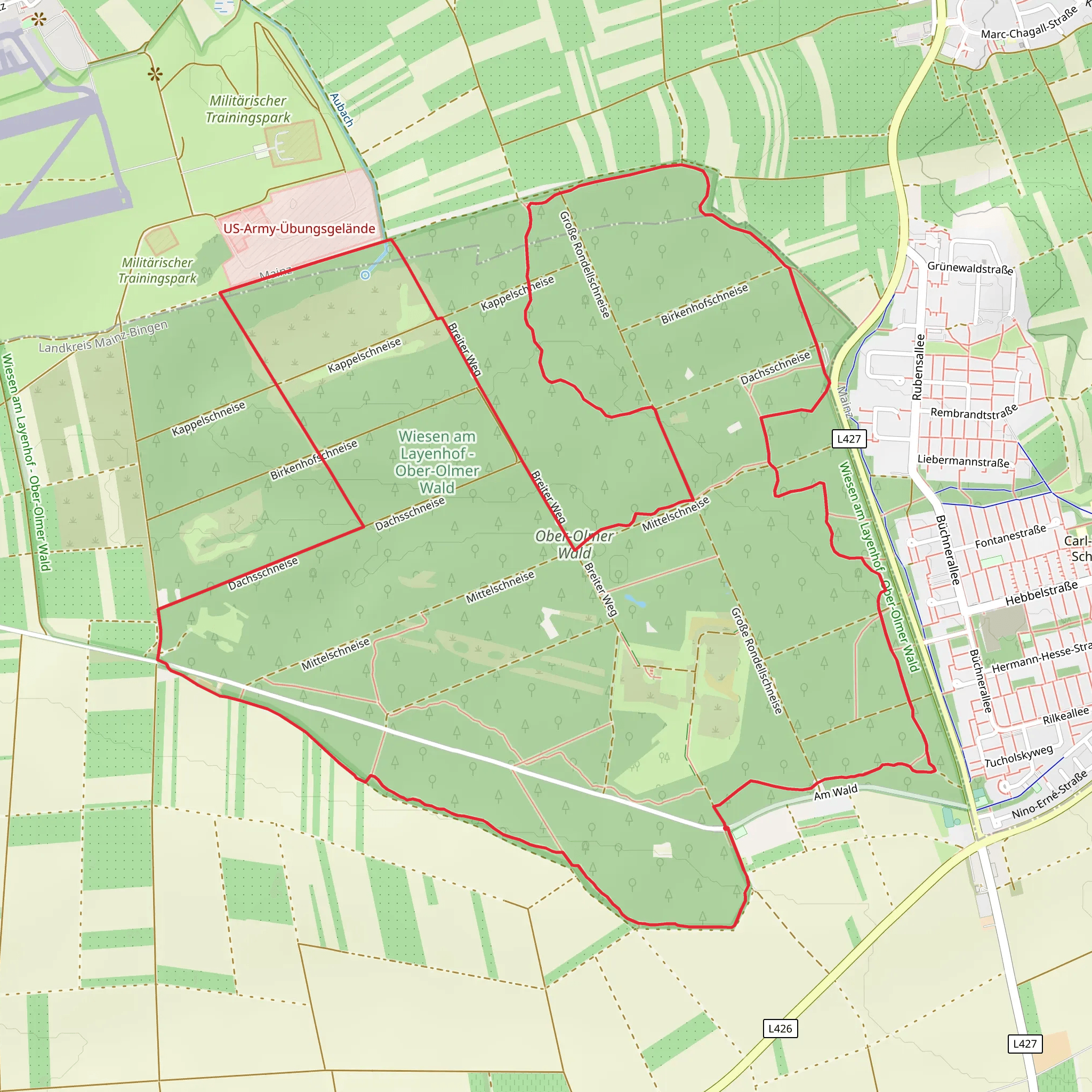 Ober-Olm Forsthaus Loop mobile static map