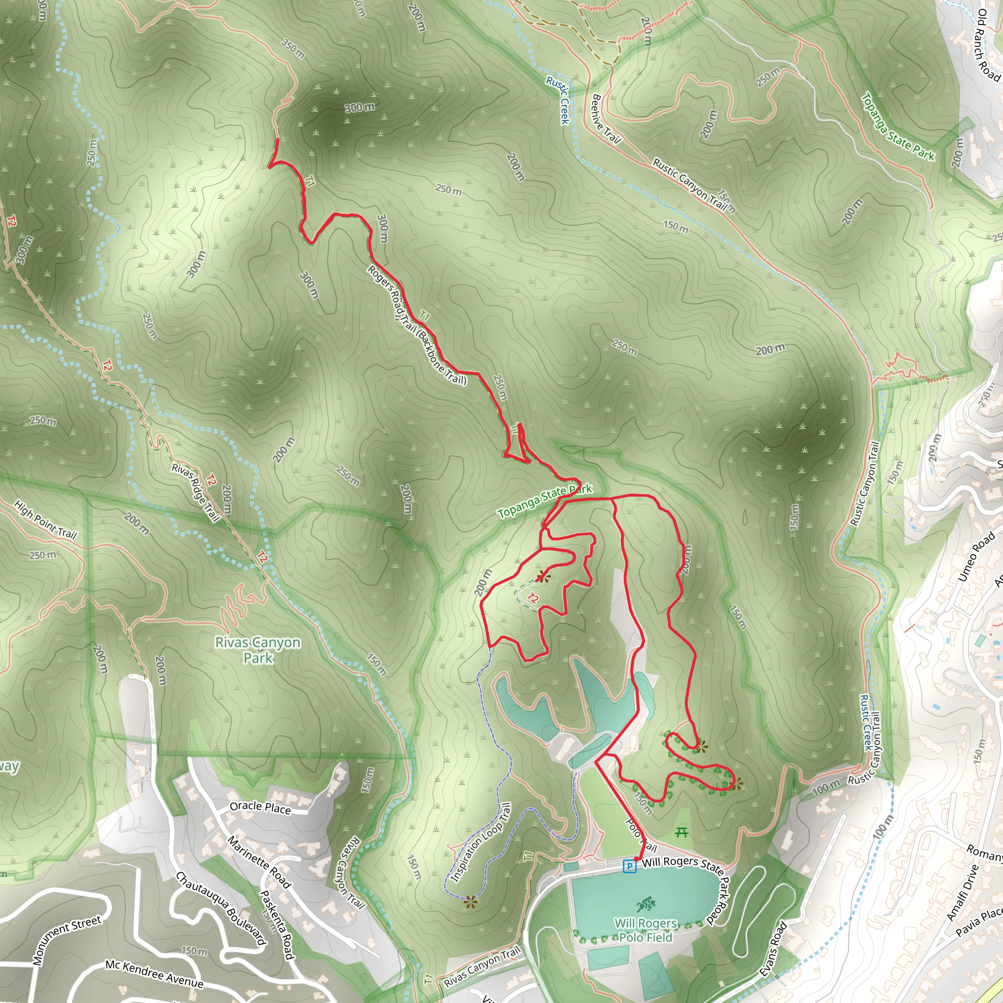 Inspiration, Rogers Road and Inspiration Point Loop Trail mobile static map