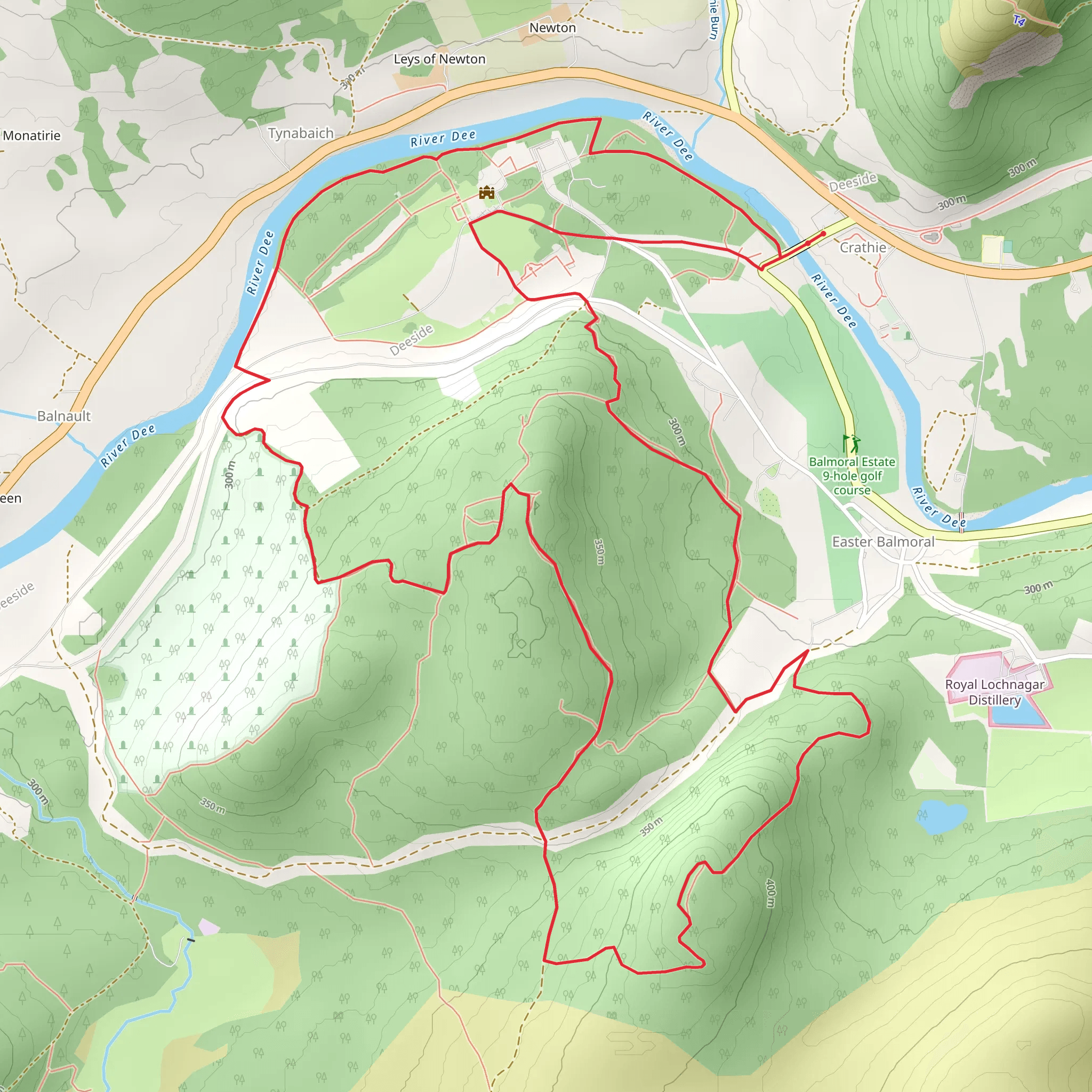 Balmoral Castle Loop from Crathie mobile static map