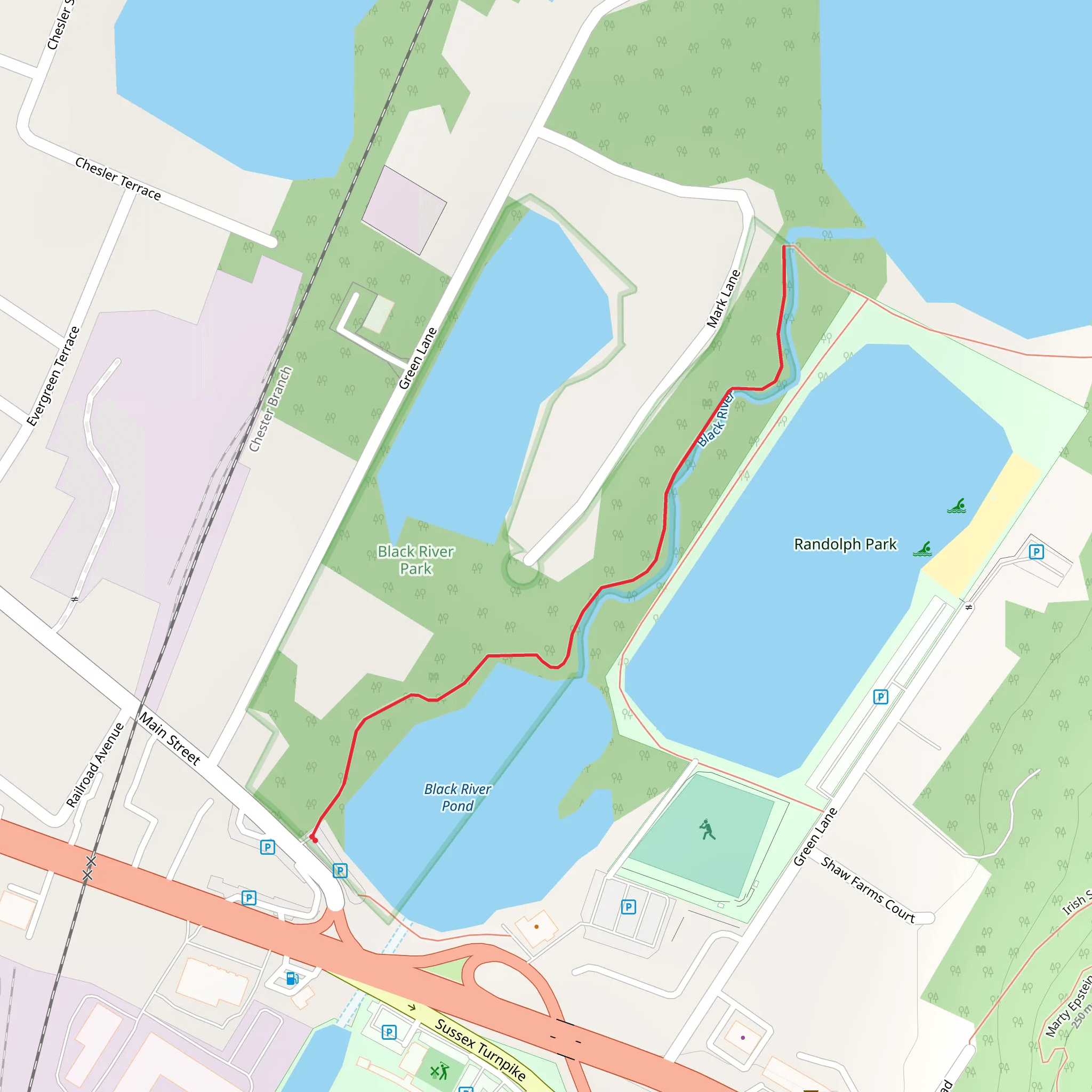 Black River Pond and Randolph Park mobile static map