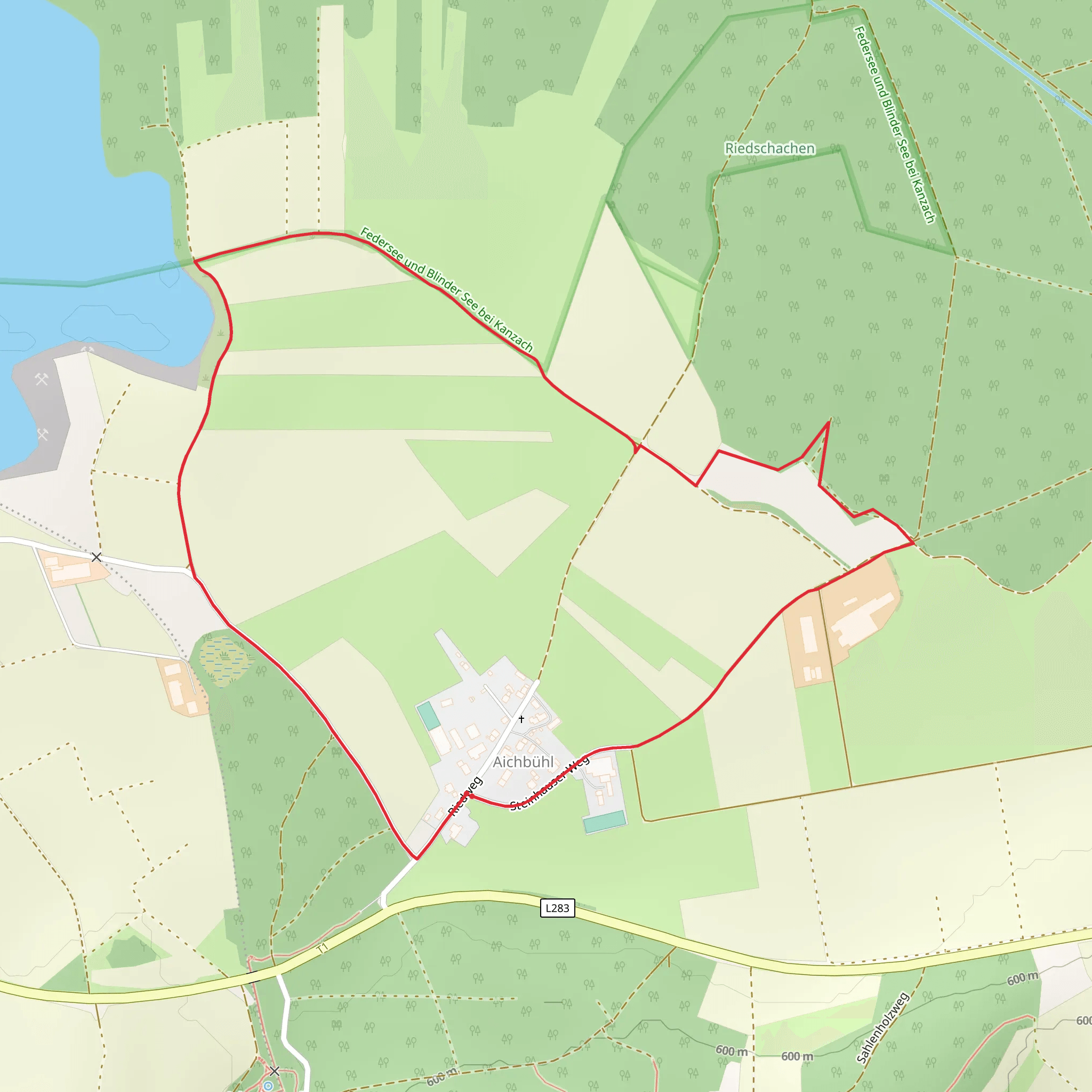 Riedwiesen and Aichbuehl Loop mobile static map