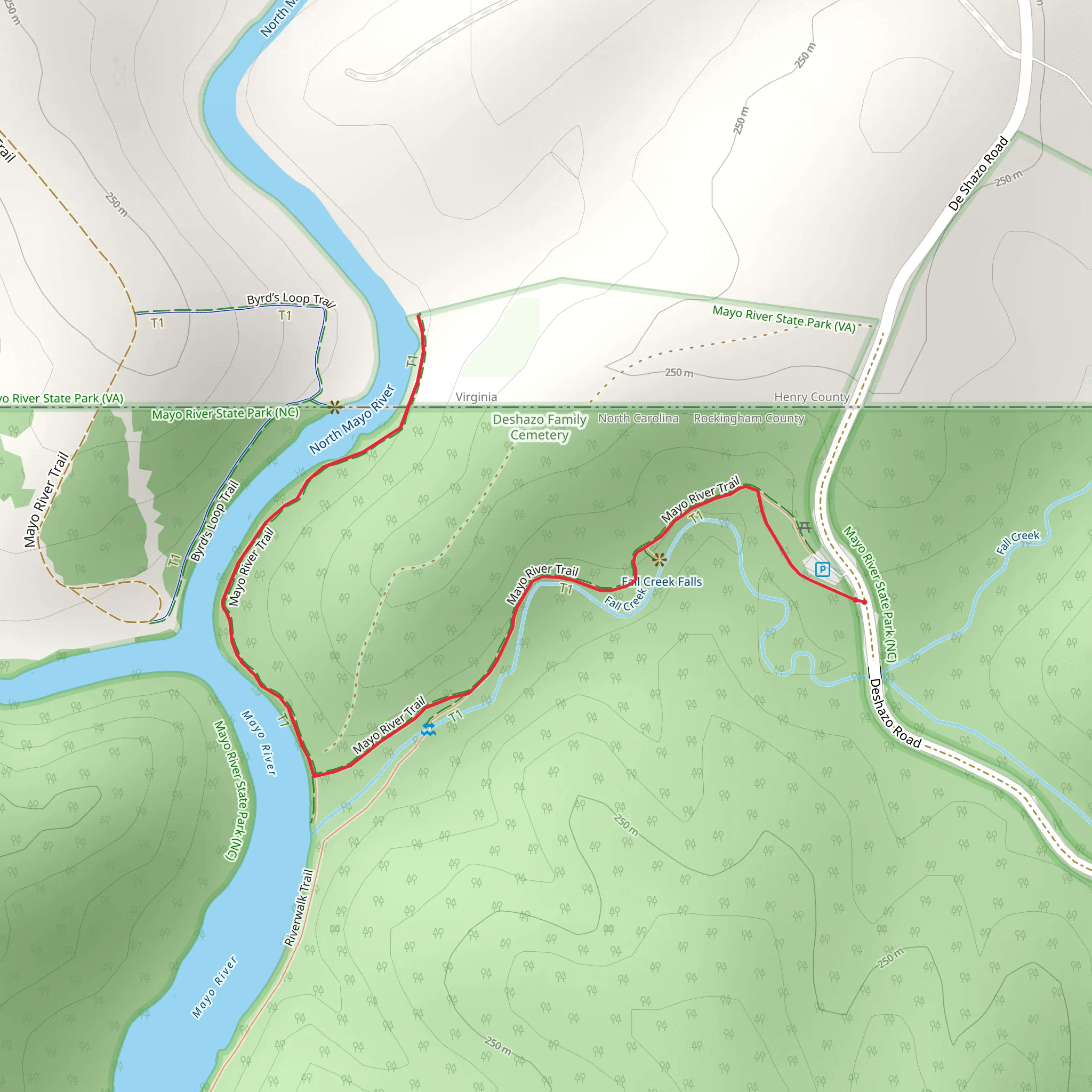Mayo River Trail mobile static map