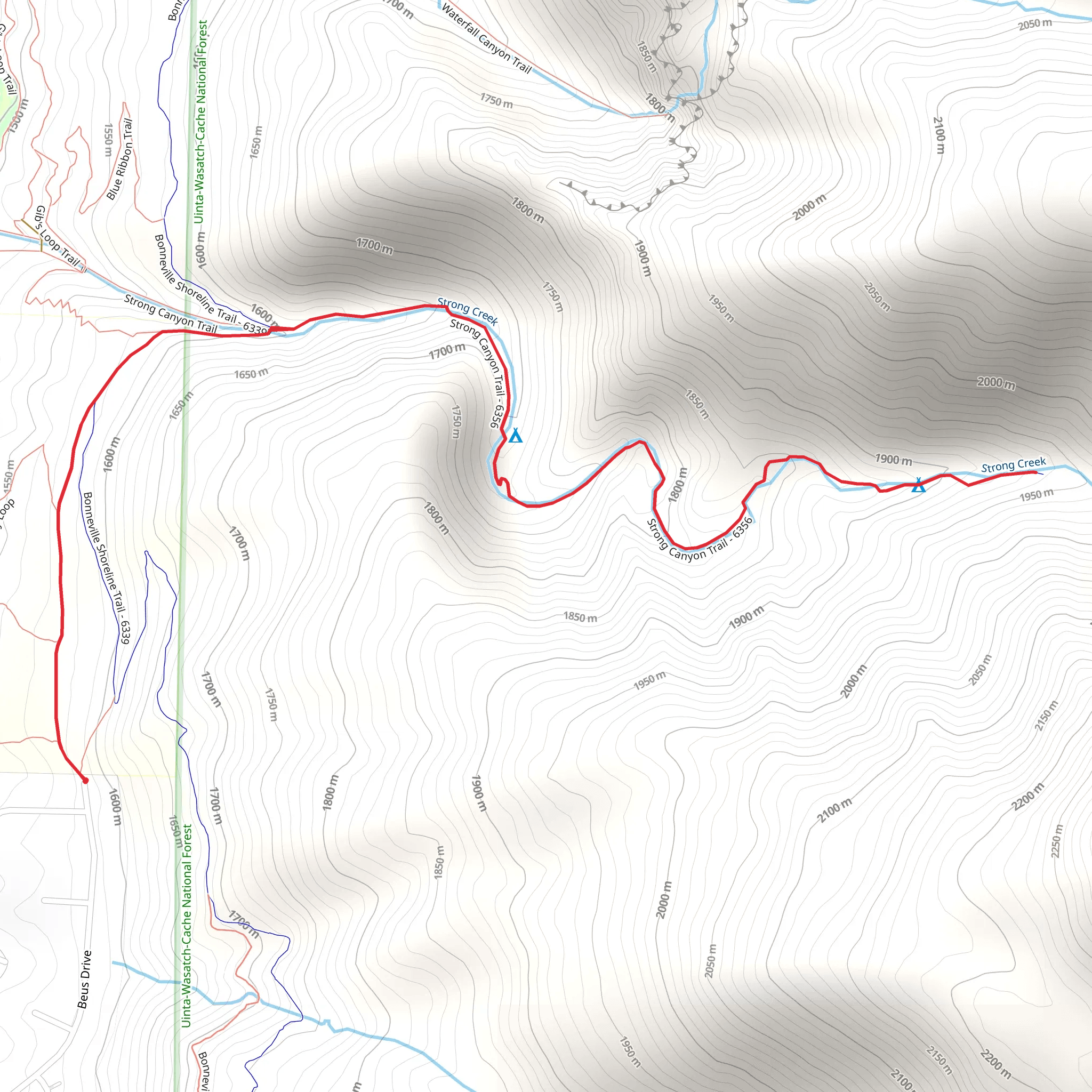 Strong Canyon Trail mobile static map