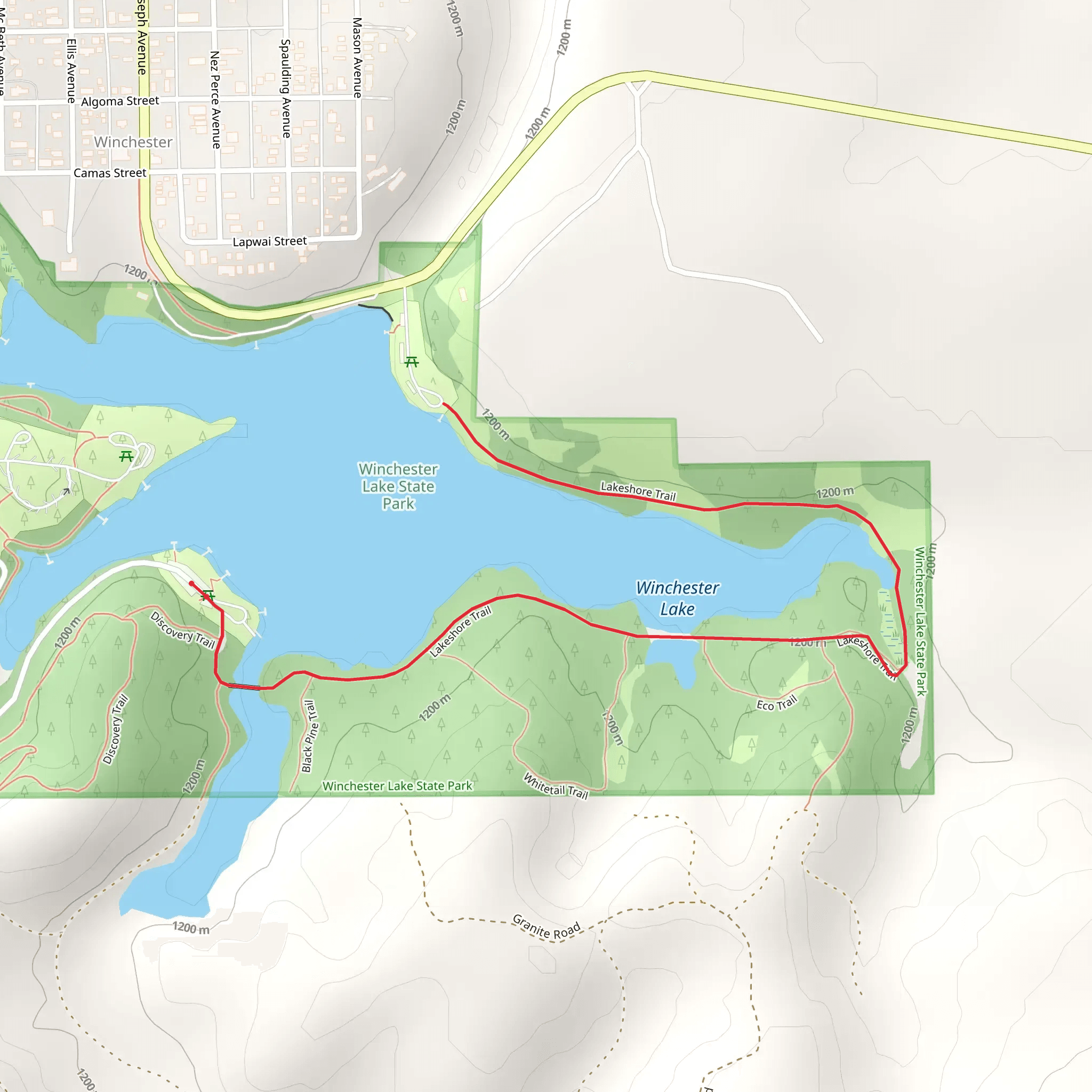 Lake Shore Trail - Winchester Lake mobile static map