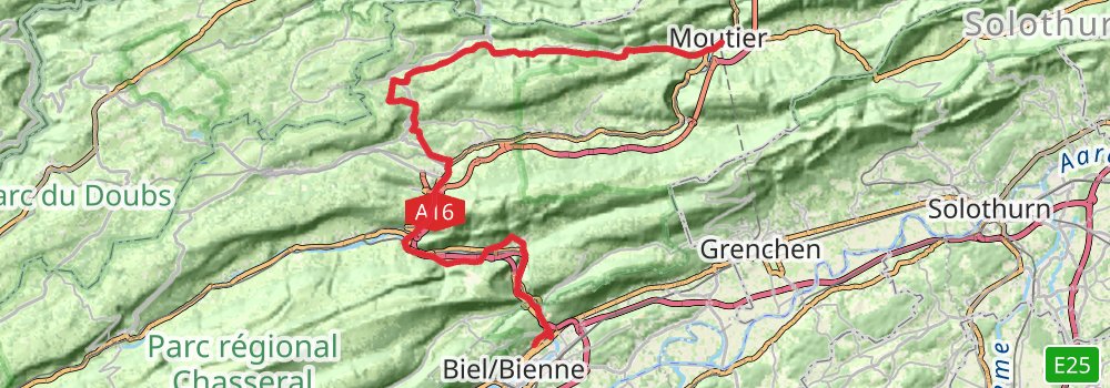 Camino Basel-Geneva via Biel stage 3 Map