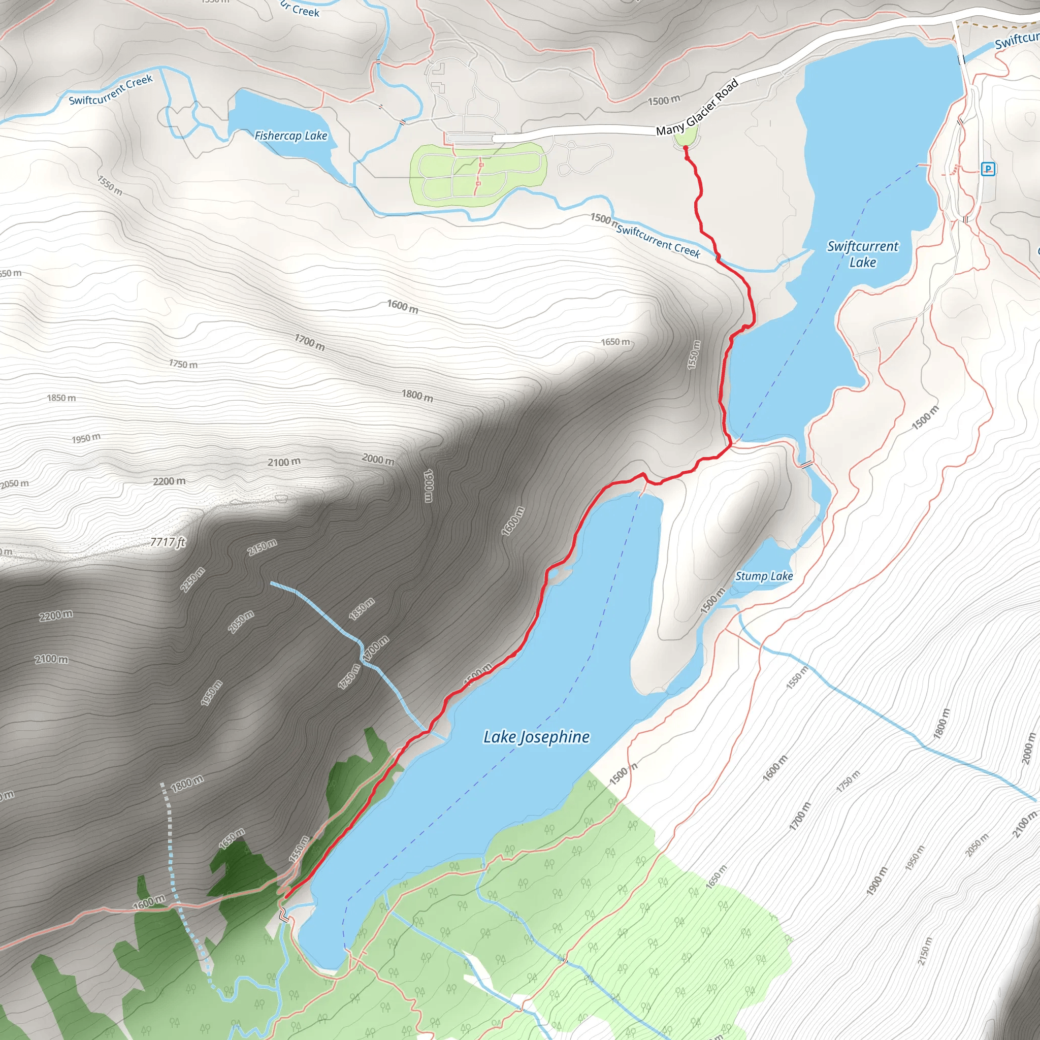 North Shore Lake Josephine Trail mobile static map