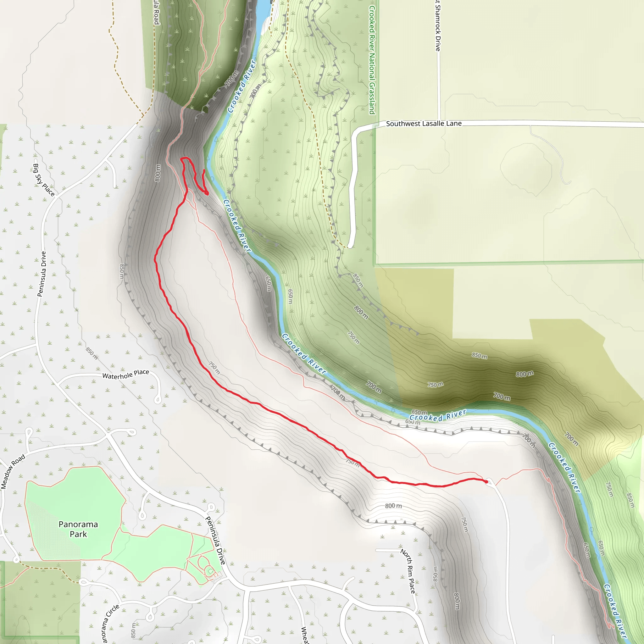 Otter Bench Trail mobile static map