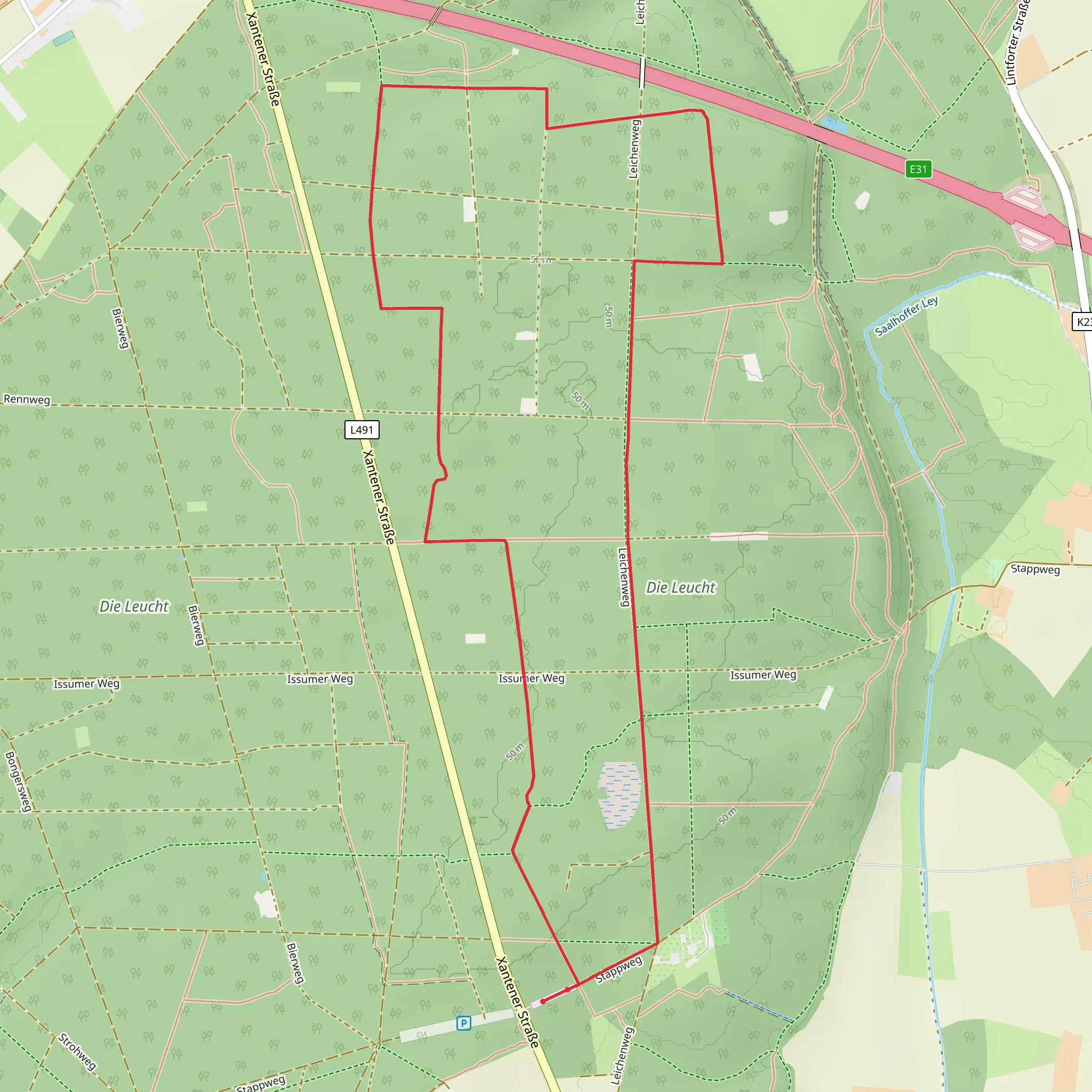 Ponyhof via Reitweg and Leichenweg mobile static map