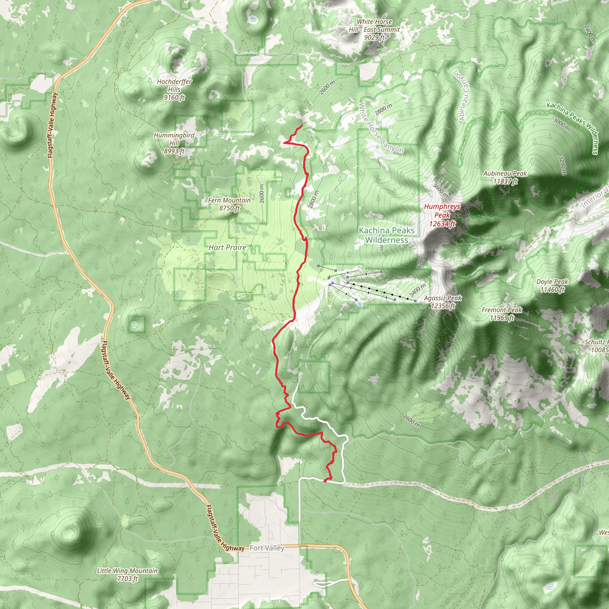 Bismarck Lake via Arizona Trail mobile static map