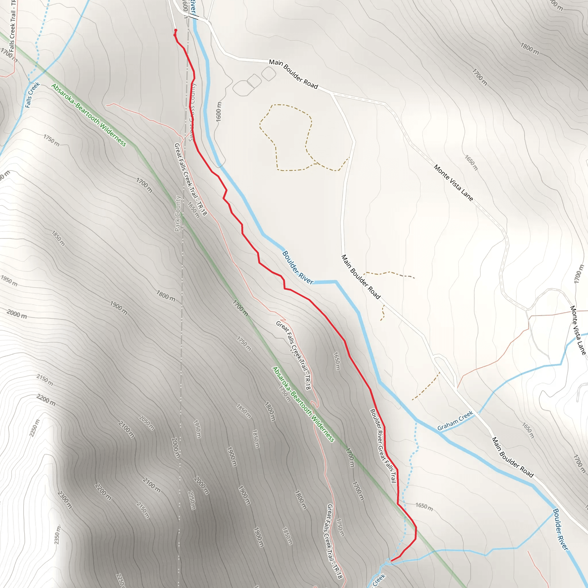 Boulder River-Great Falls Trail mobile static map