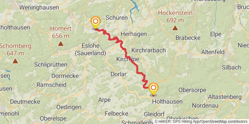 Sauerland-Höhenflug Wanderweg stage 5 Map