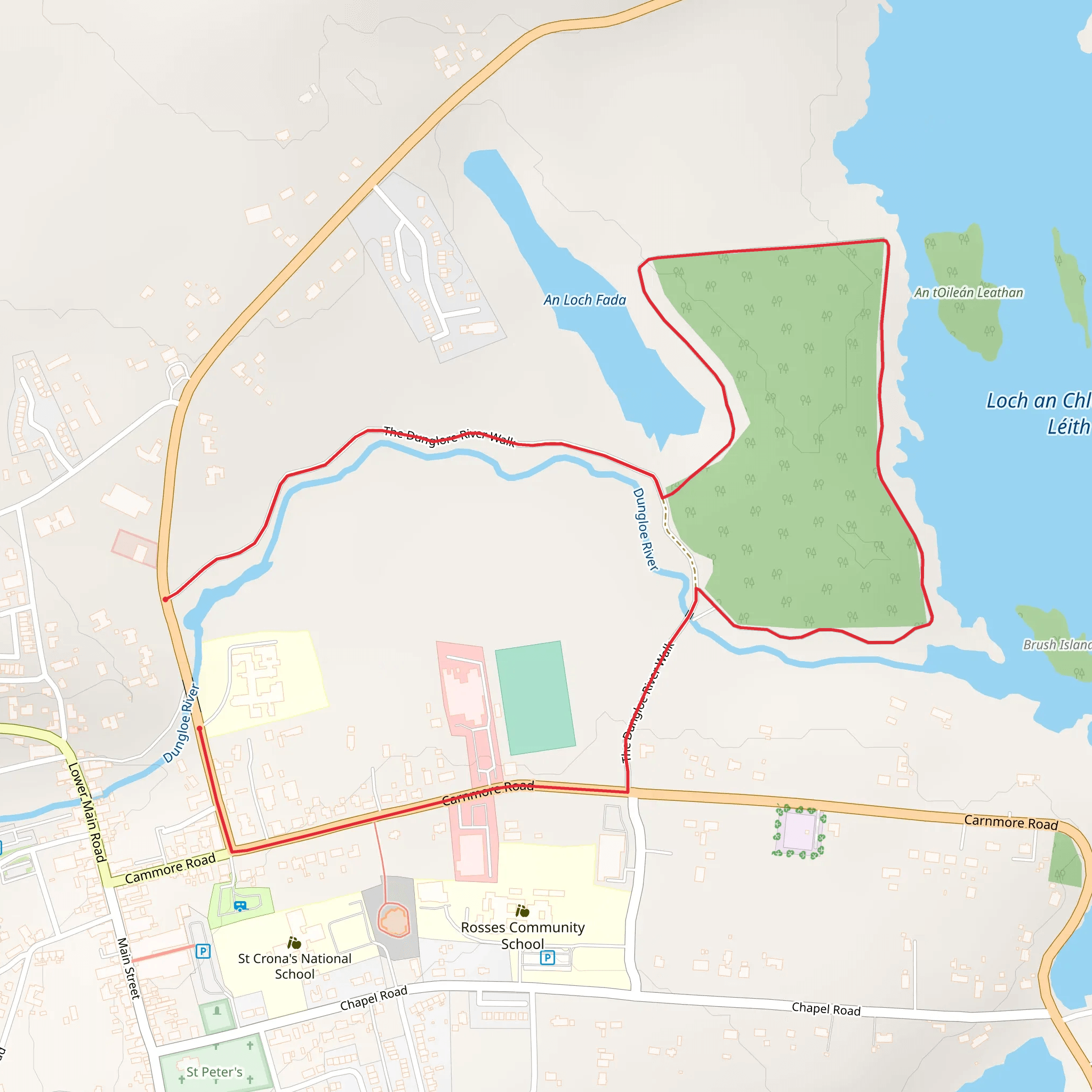 Dungloe River Walk incorporating Cope Mountain Walk mobile static map