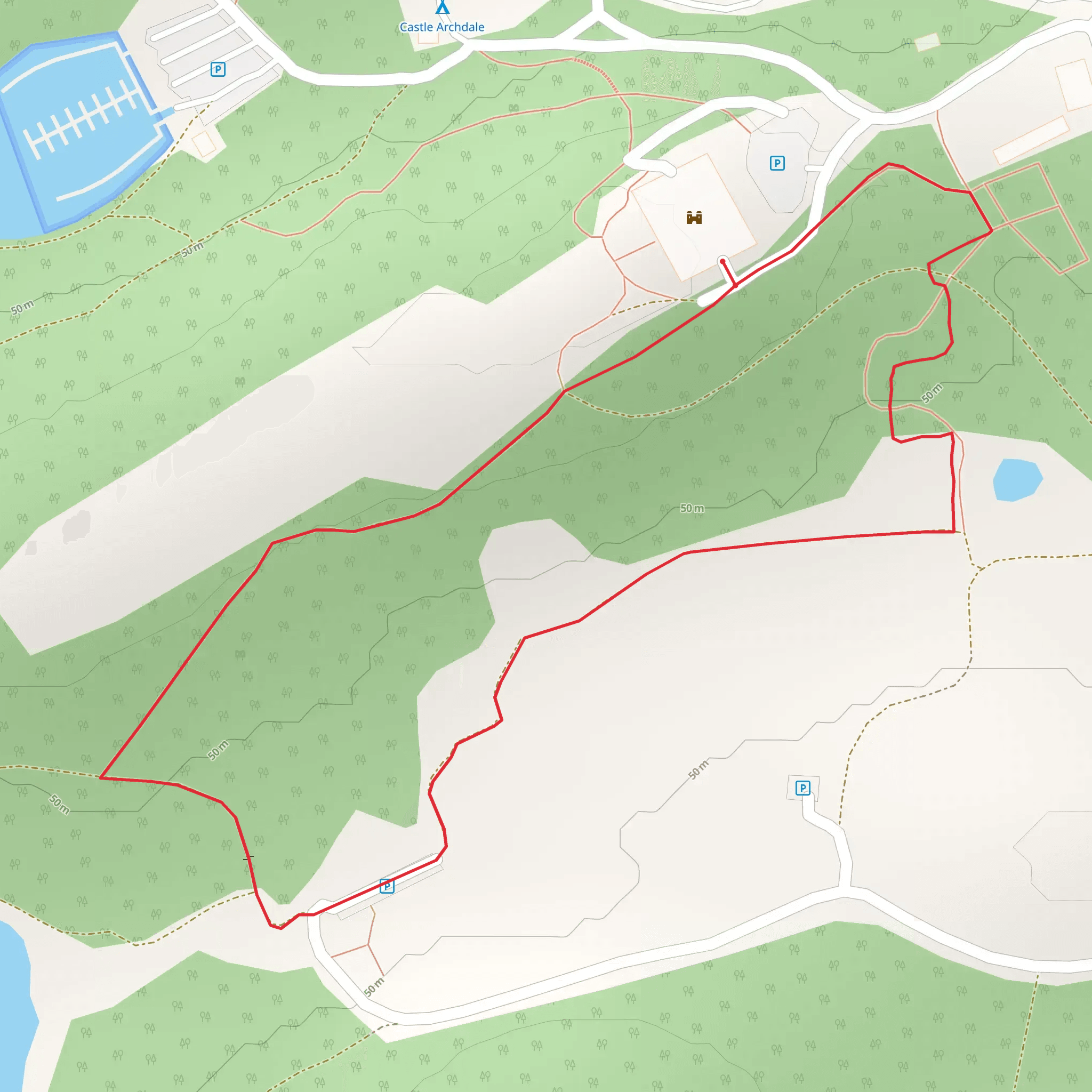 Castle Archdale Blue Route mobile static map