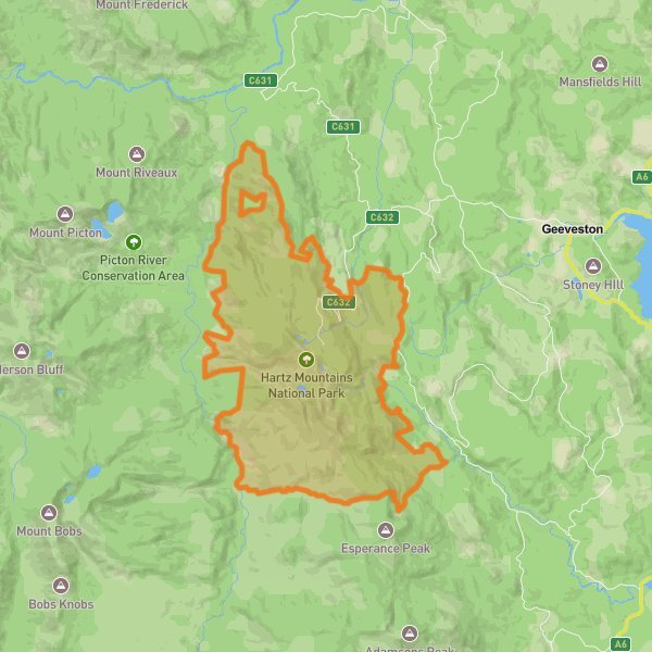 Hartz Mountains National Park mobile static map