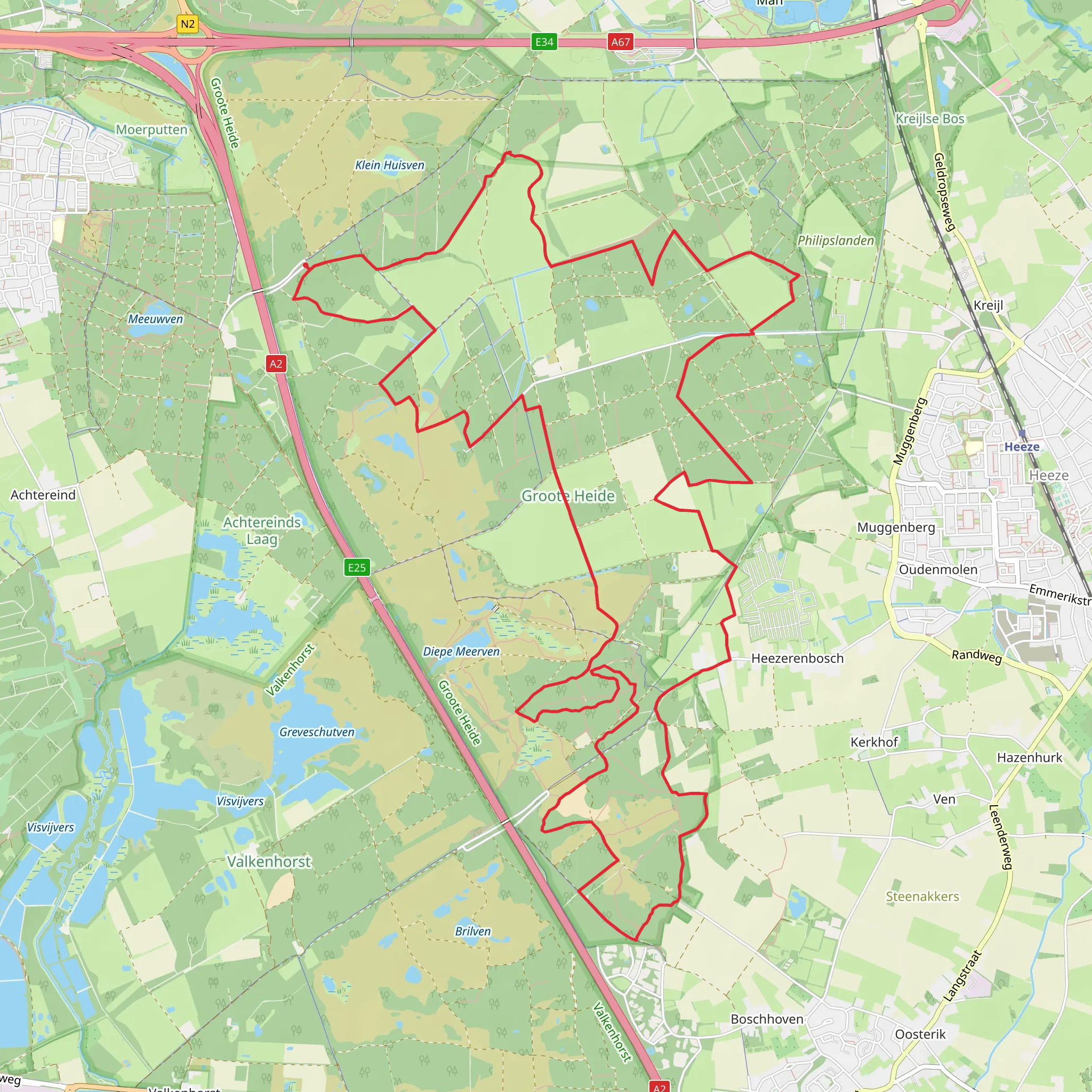 Achter t Heezerenbosch and De Oeffels Loop mobile static map
