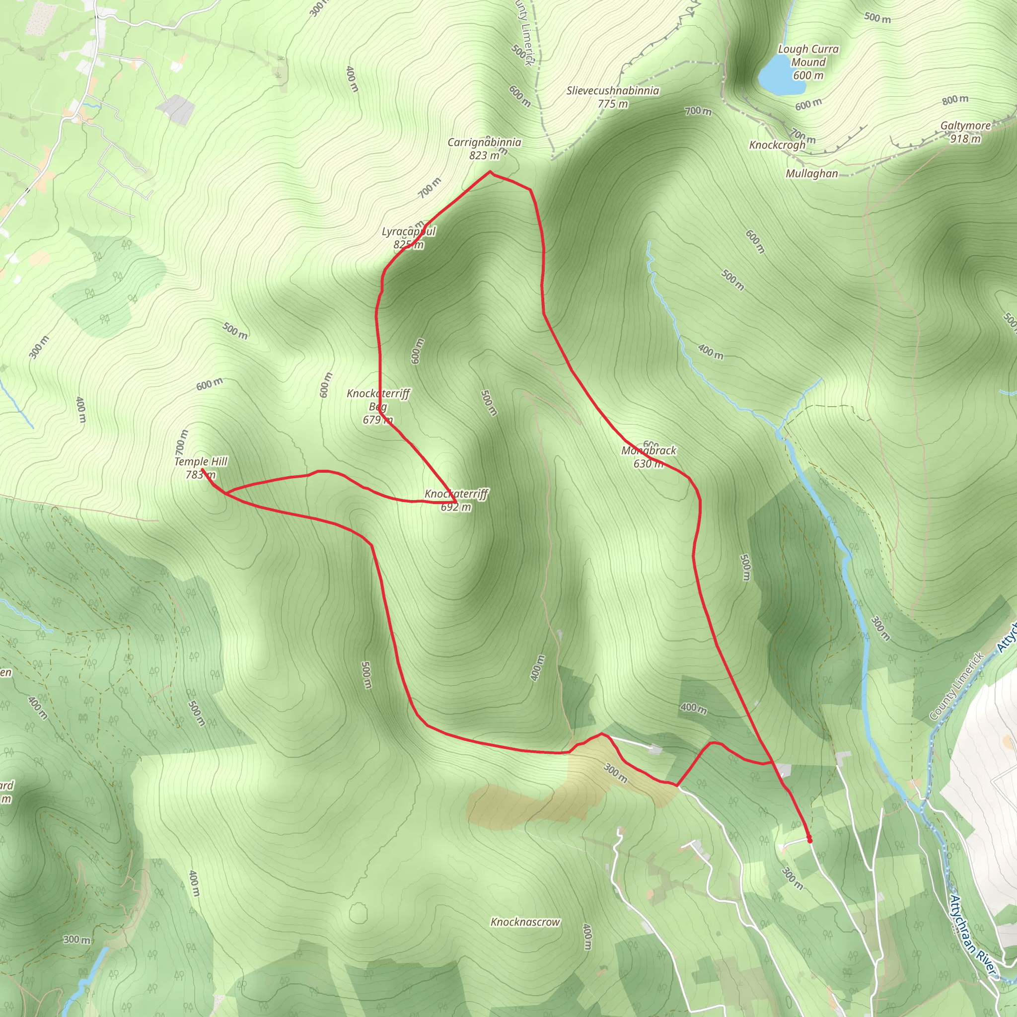 Carrignabinnia and Temple Hill Loop mobile static map