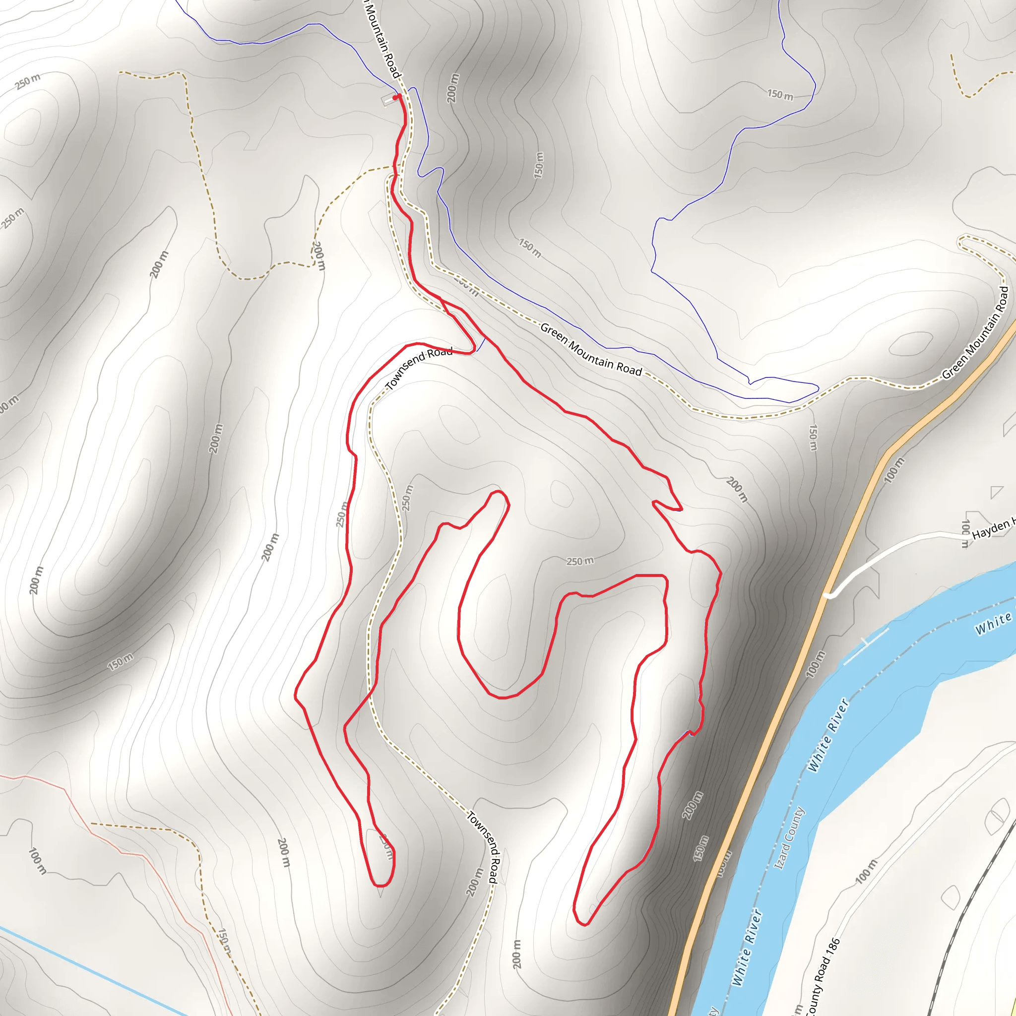 White River Bluff Loop - Green mobile static map