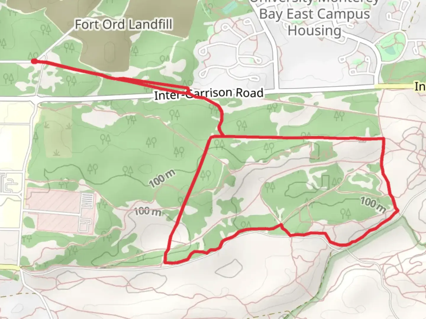 An image depicting the trail Engineering Equipment Road Loop and its surrounding area.