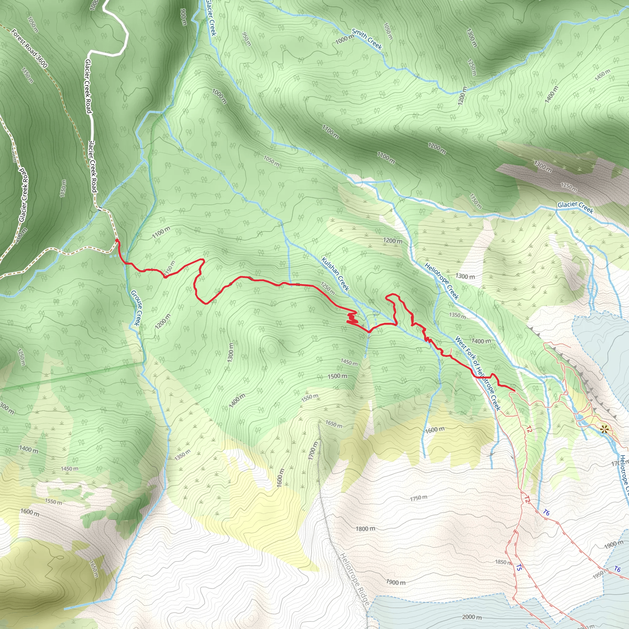 Heliotrope Ridge Trail mobile static map