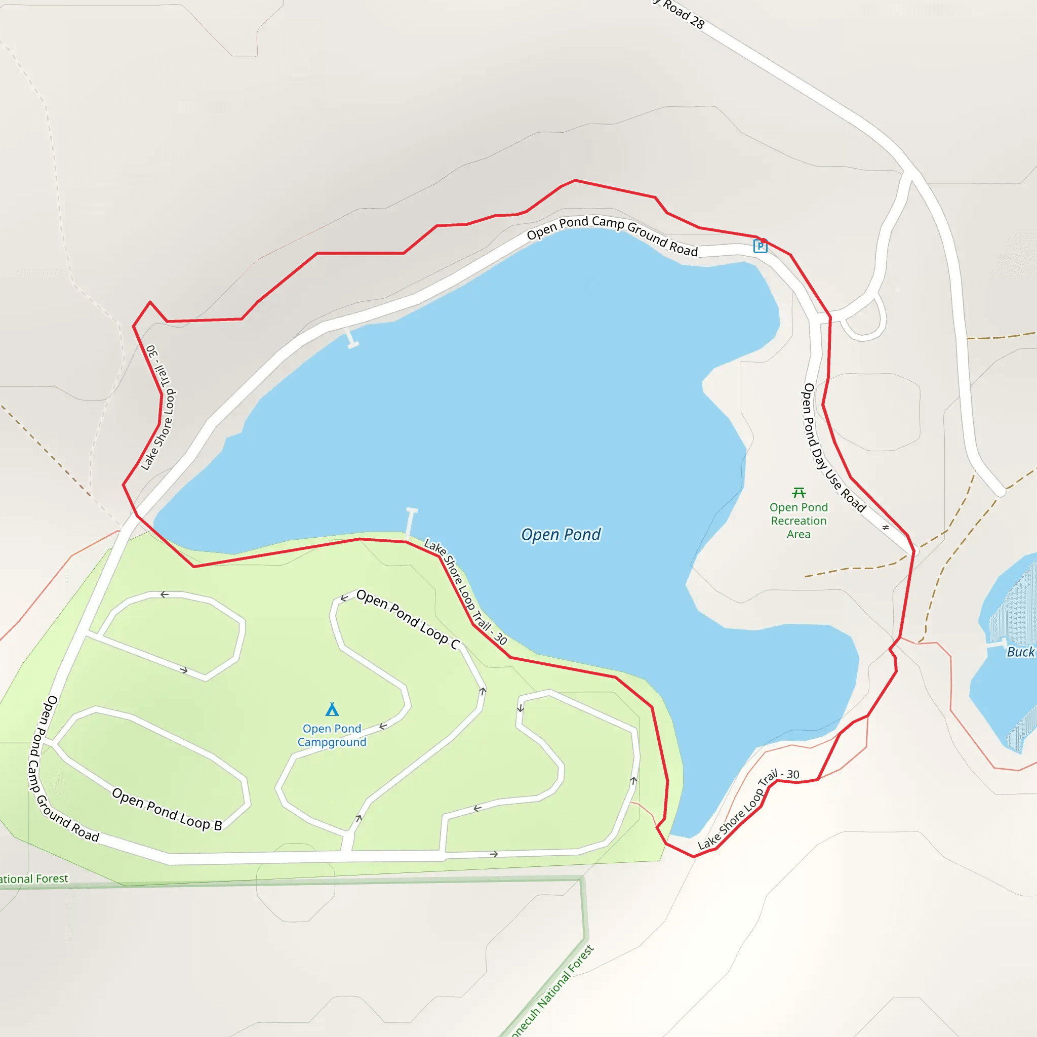 Open Pond Loop mobile static map
