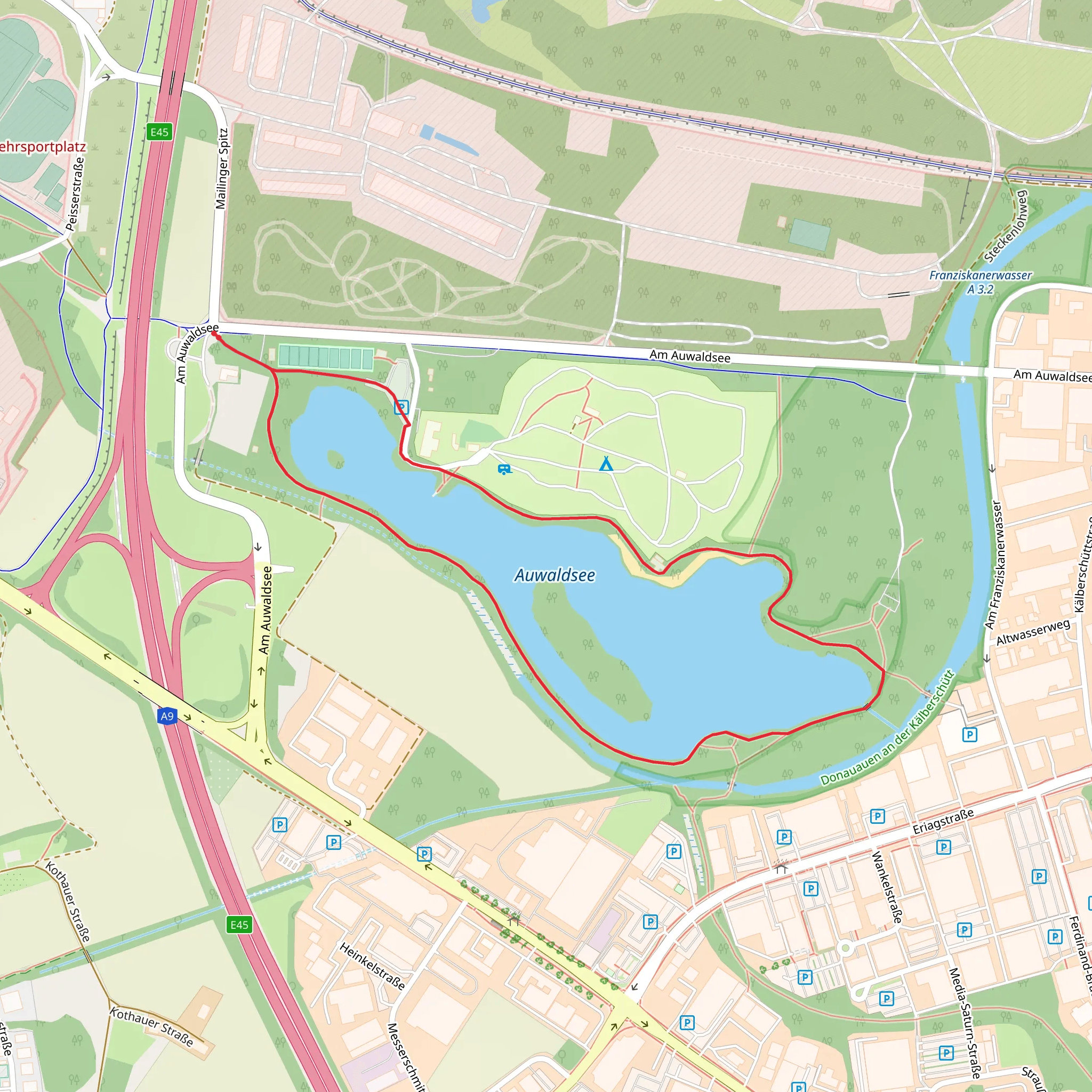 Auwaldsee Loop mobile static map