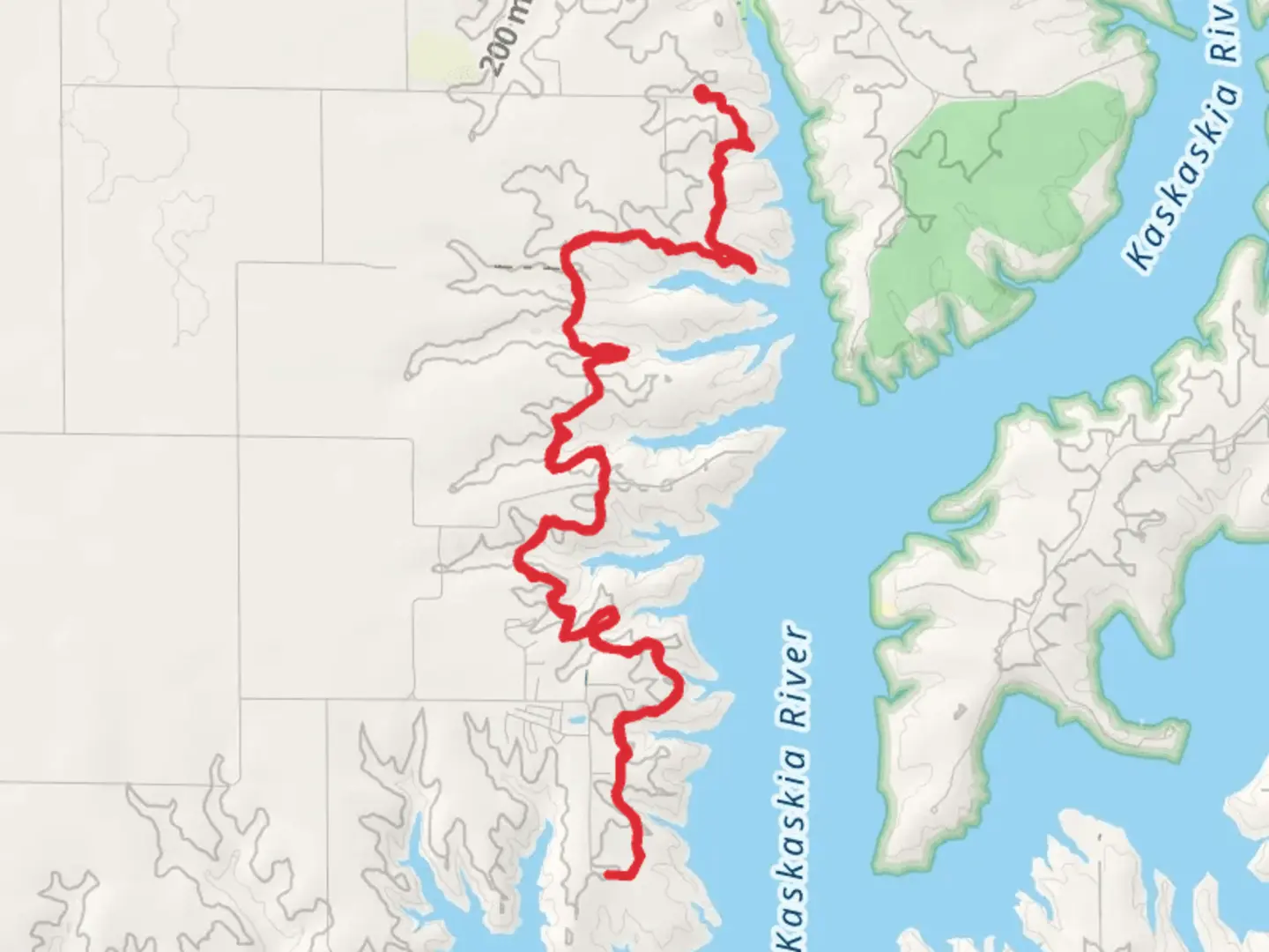 An image depicting the trail Chief Illini Trail and its surrounding area.