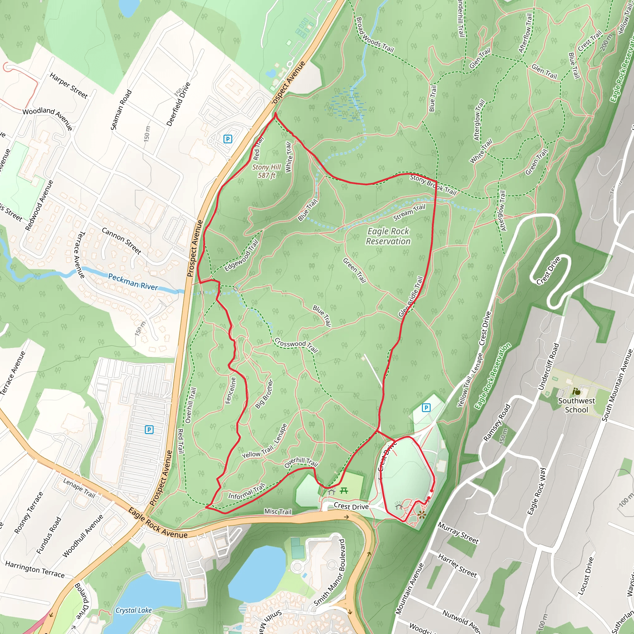 Eagle Rock Reservation South West Loop mobile static map