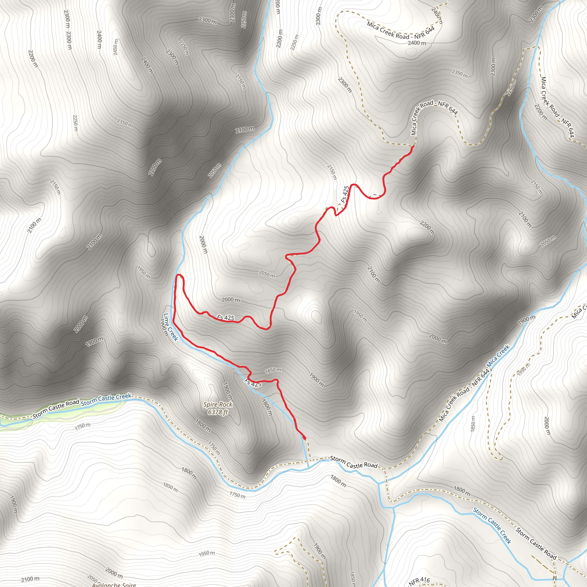 Lime Creek Trail mobile static map