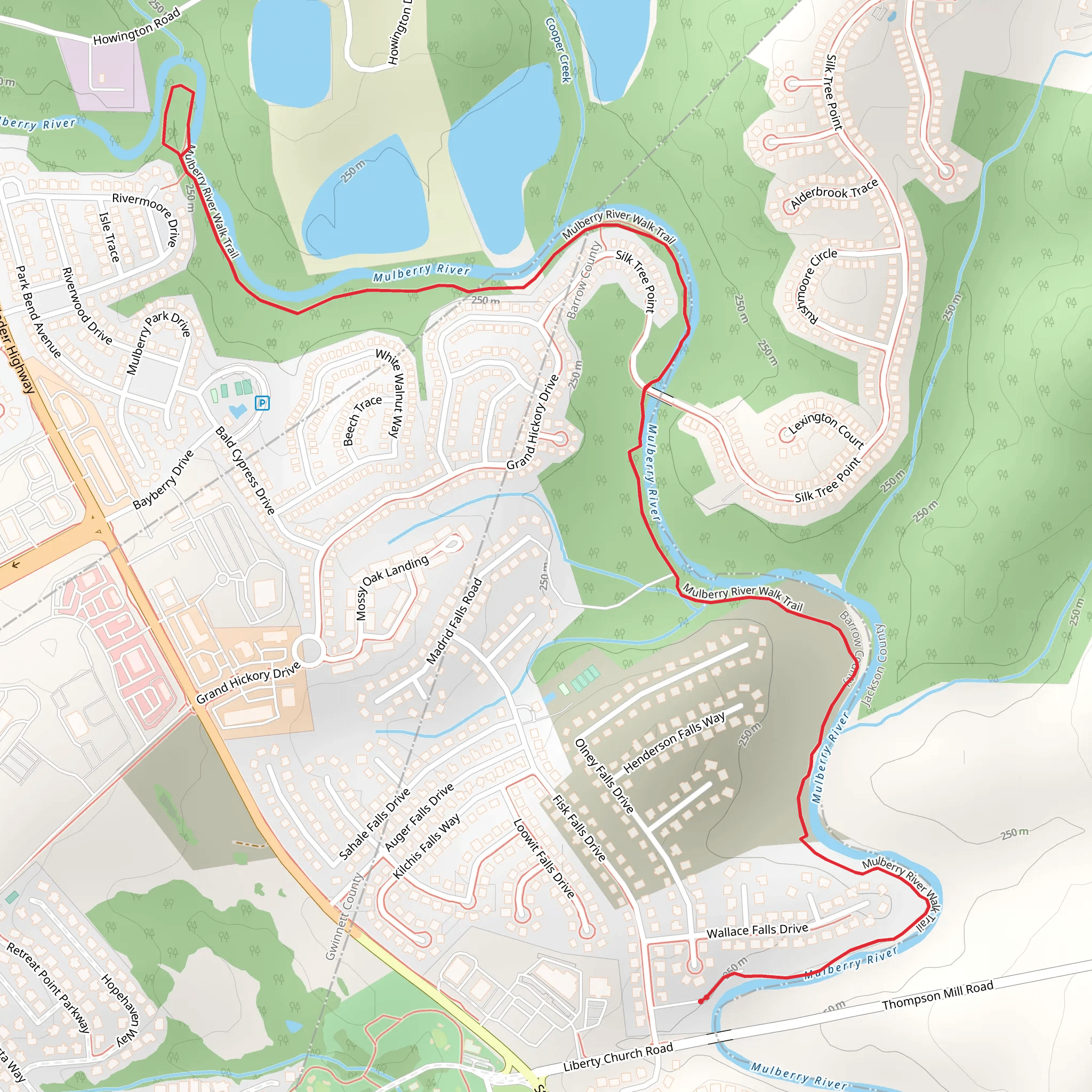 Mulberry River Walk Trail mobile static map