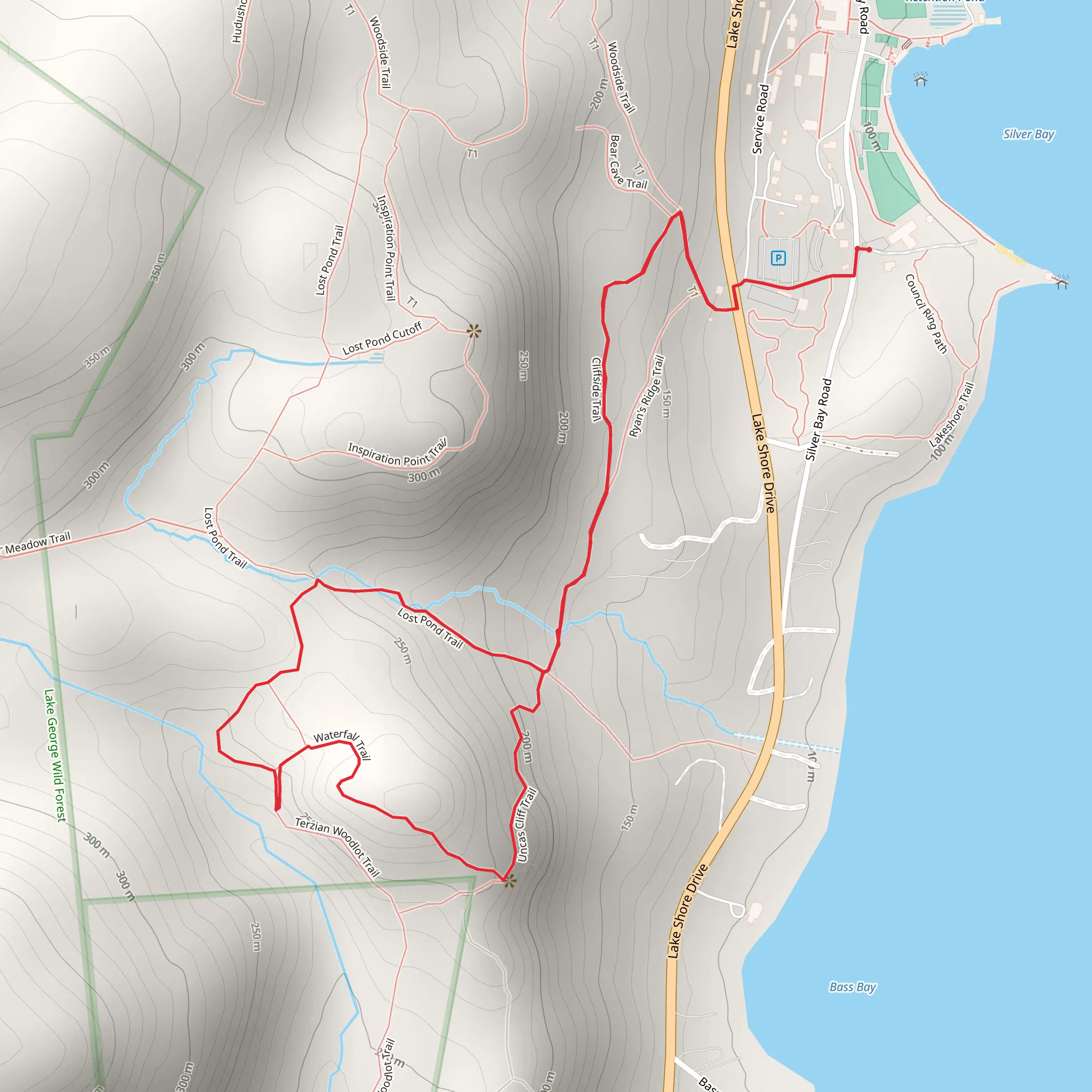 Waterfall Loop via Cliffside Trail mobile static map