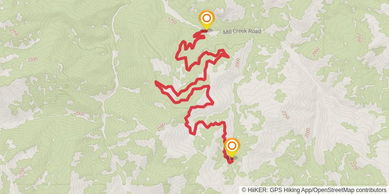 Wicked Creek Trail stage 2 Map
