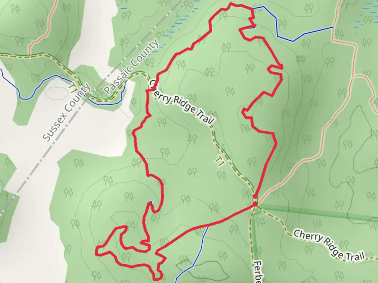 An image depicting the trail The Wall and Porcupine Loop and its surrounding area.