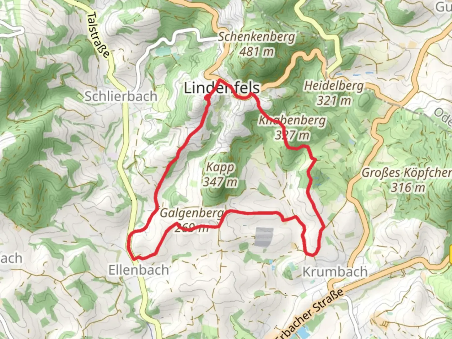 An image depicting the trail Galgenberg Weg and its surrounding area.