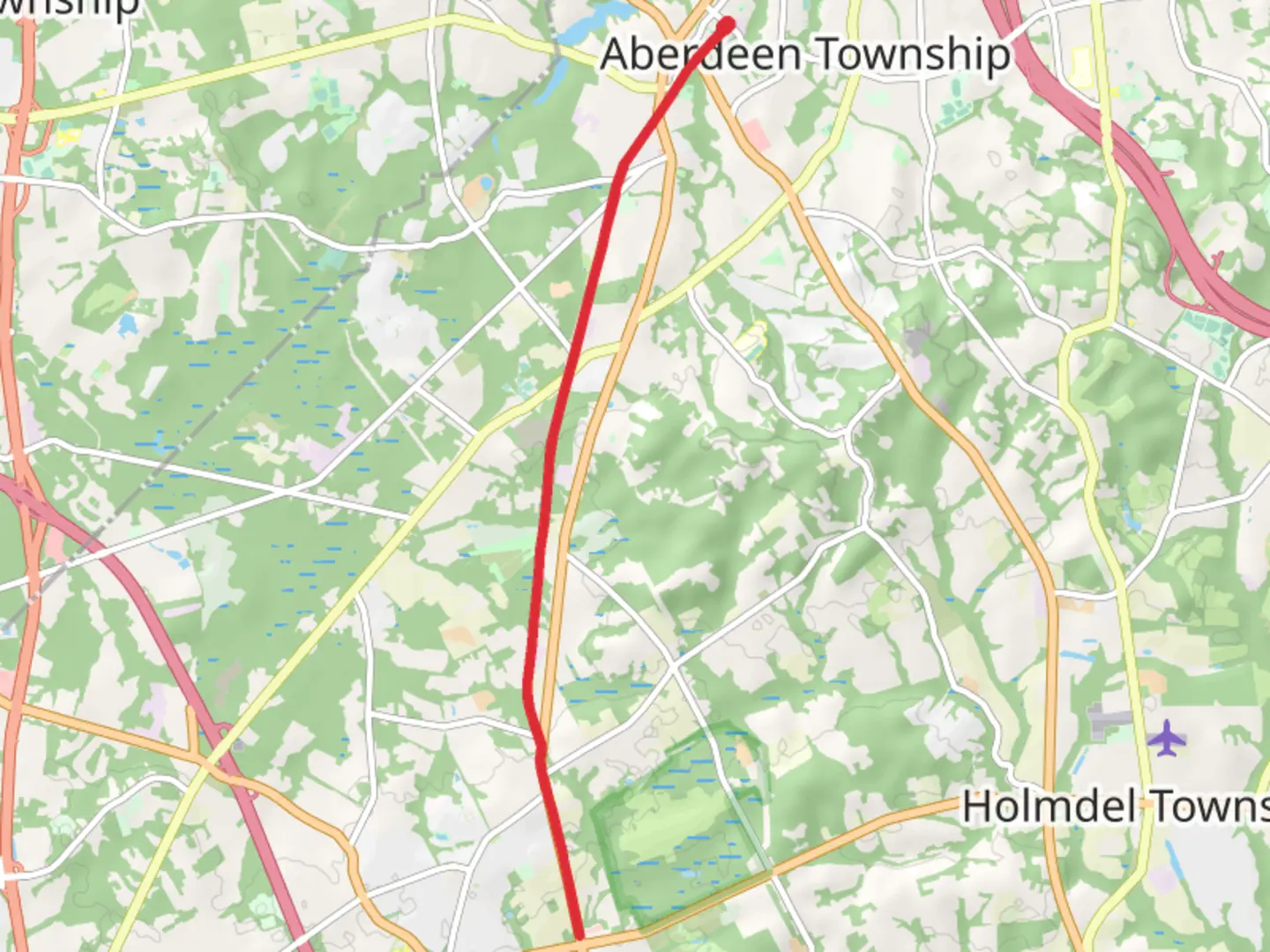 An image depicting the trail Henry Hudson Trail - Lake Matawan and its surrounding area.