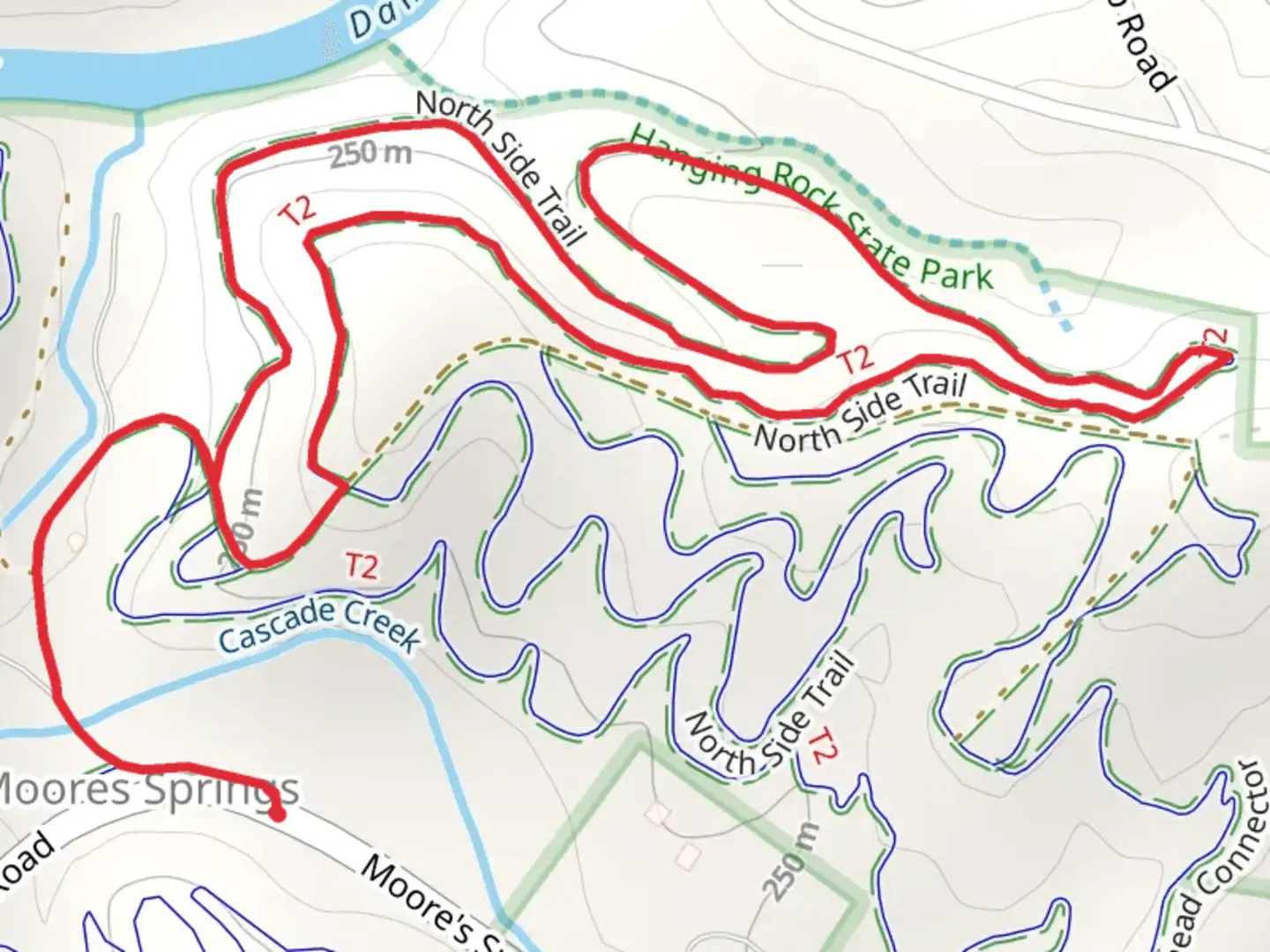 An image depicting the trail North Side Loop Trail - Moores Springs and its surrounding area.
