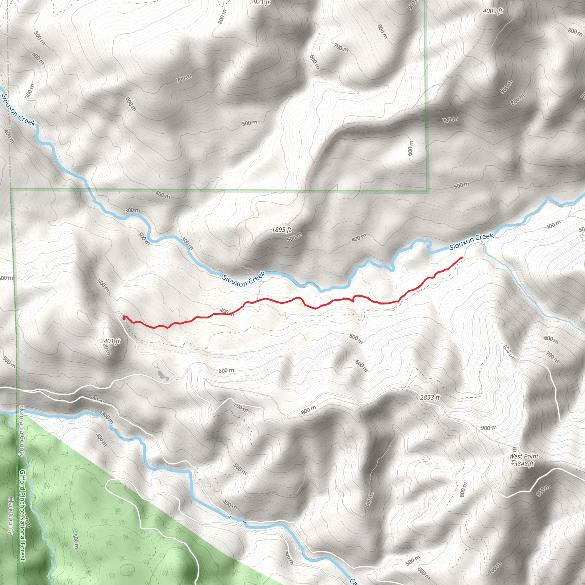Lower Siouxon Trail mobile static map