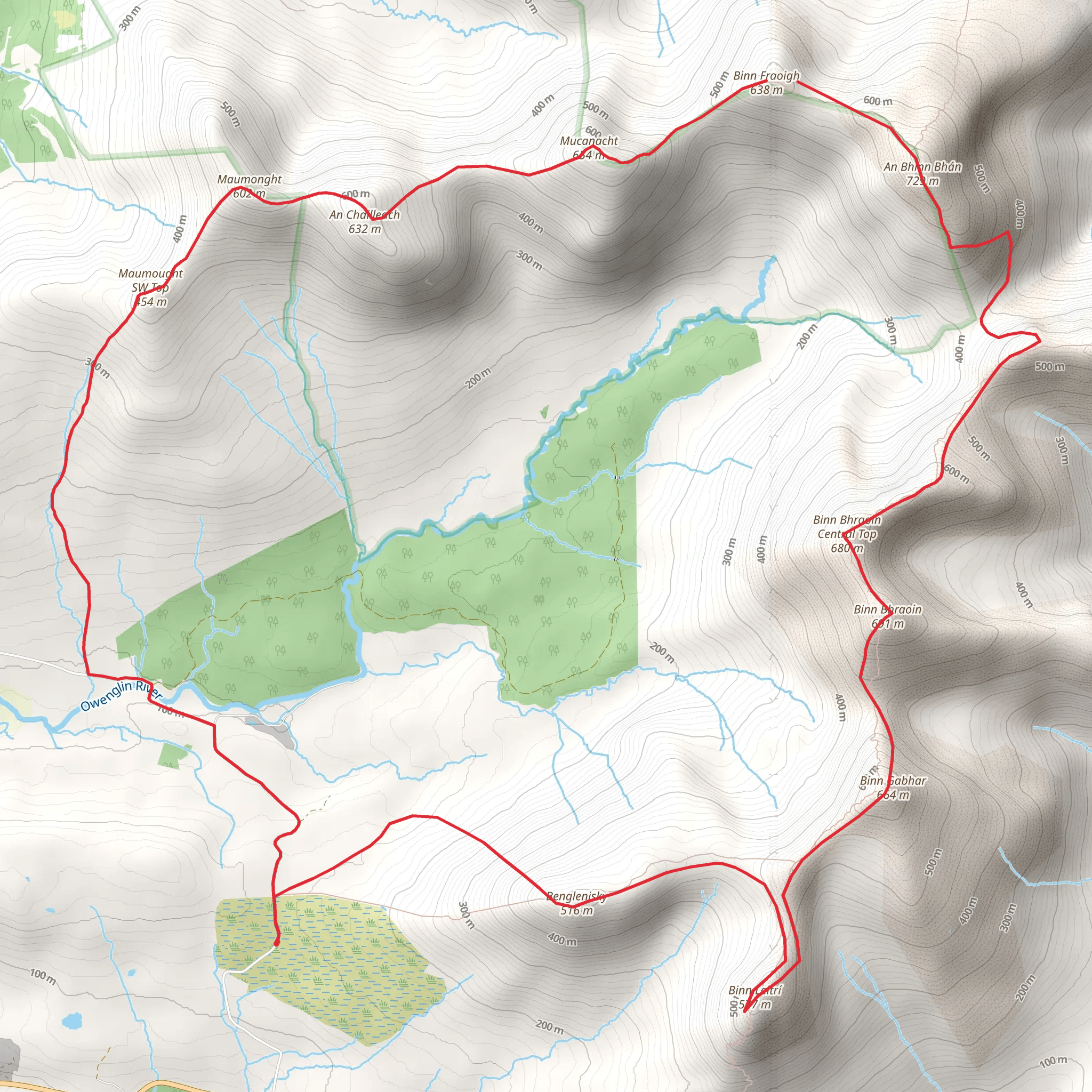 A'Chailleach and An Bhinn Bhán Loop mobile static map