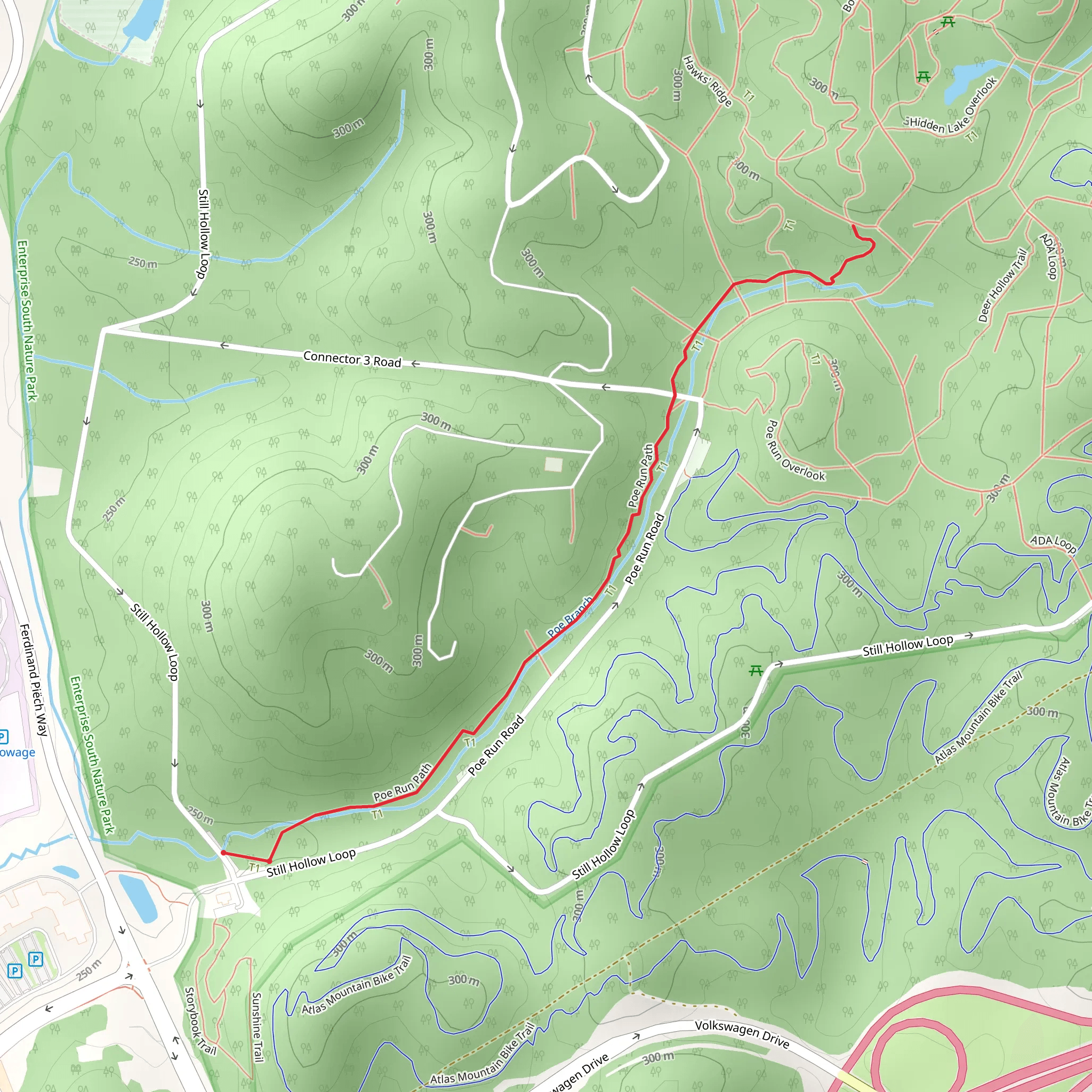 Poe Run Path mobile static map